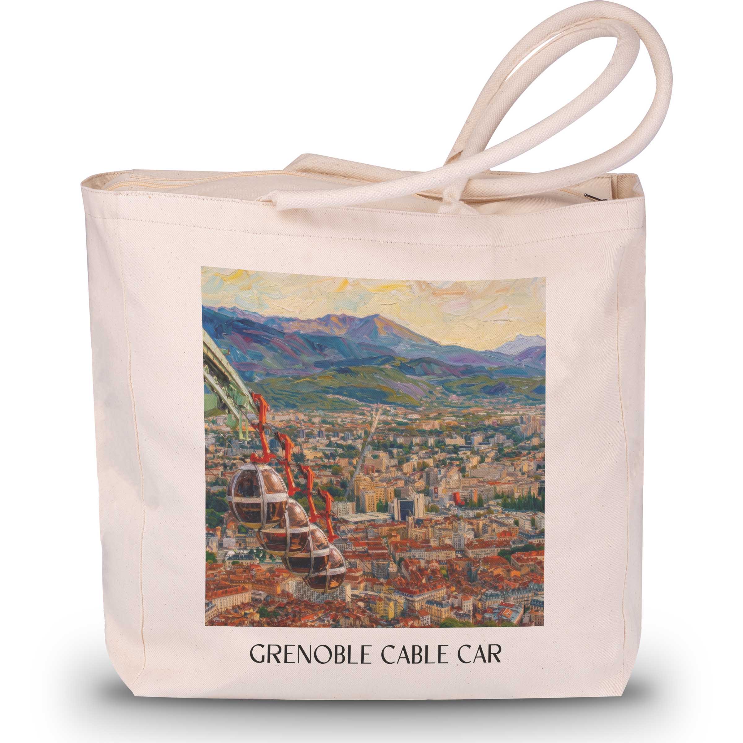 Téléphérique de Grenoble Shopping Tasche - Isère - Frankreich Tote Bag - Einkaufstasche im Ölgemälde Stil