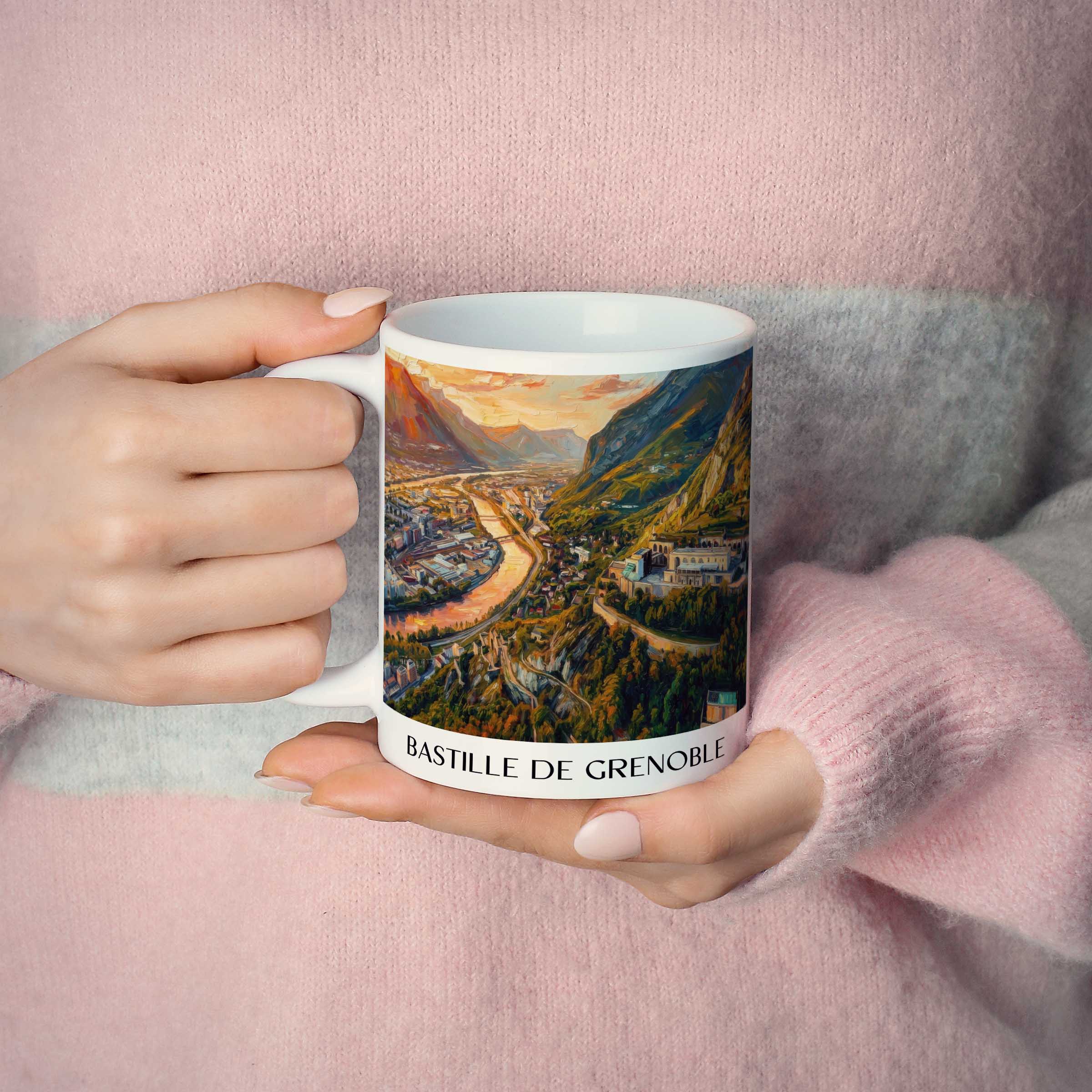 bastille-de-grenoble-isère-frankreich-kaffeebecher-oil-painting-oelgemaelde