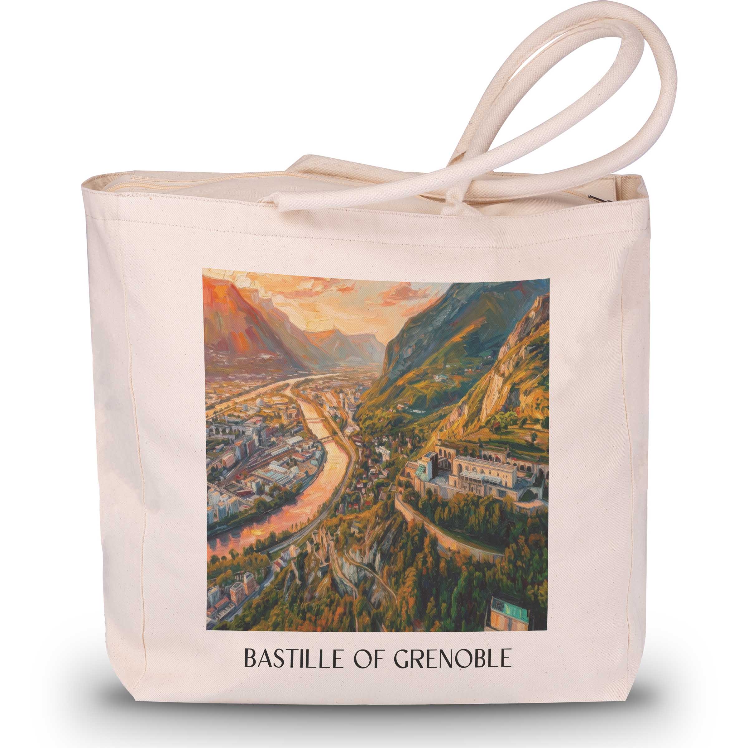 Bastille de Grenoble Shopping Tasche - Isère - Frankreich Tote Bag - Einkaufstasche im Ölgemälde Stil