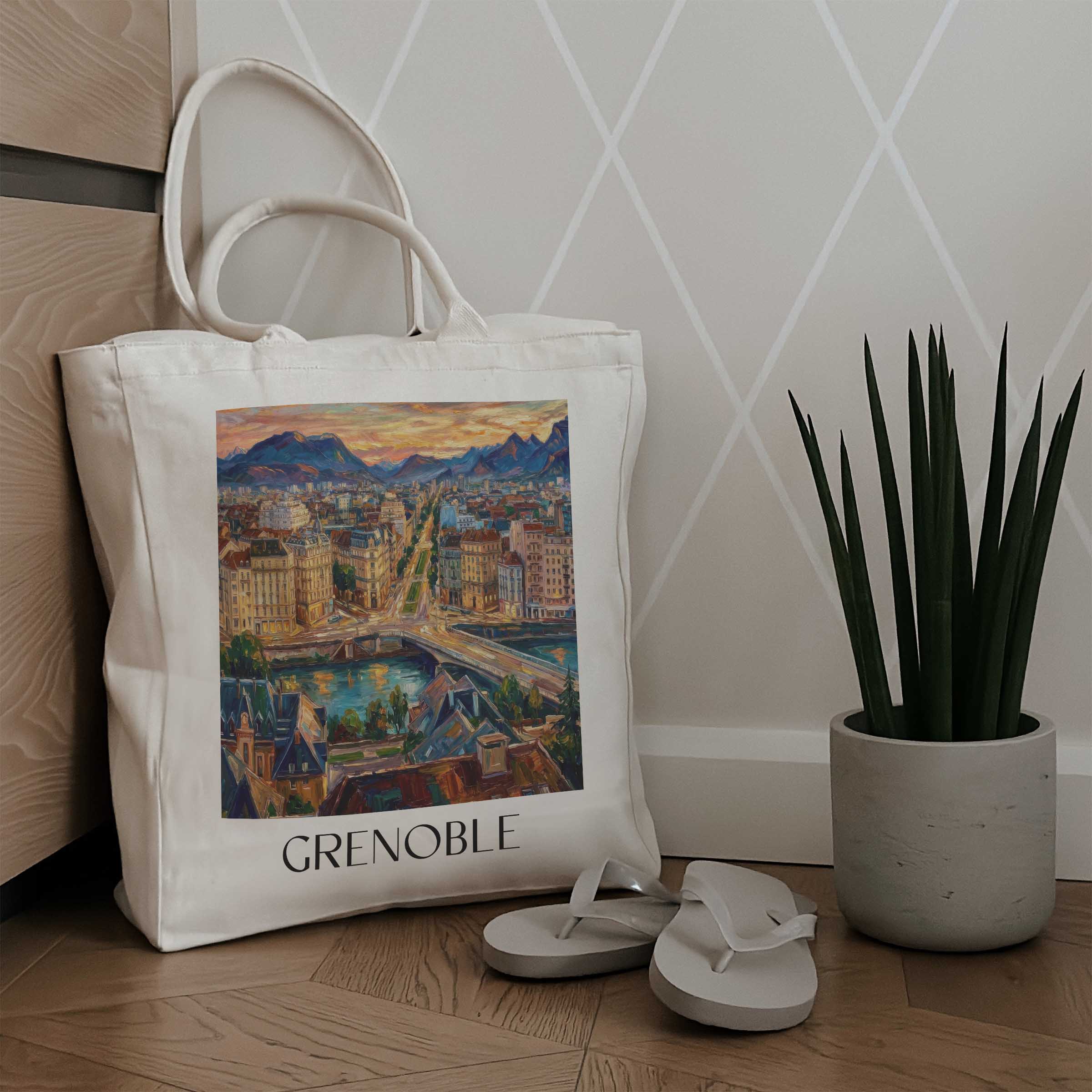 grenoble-isère-frankreich-einkaufstasche-oil-painting-oelgemaelde