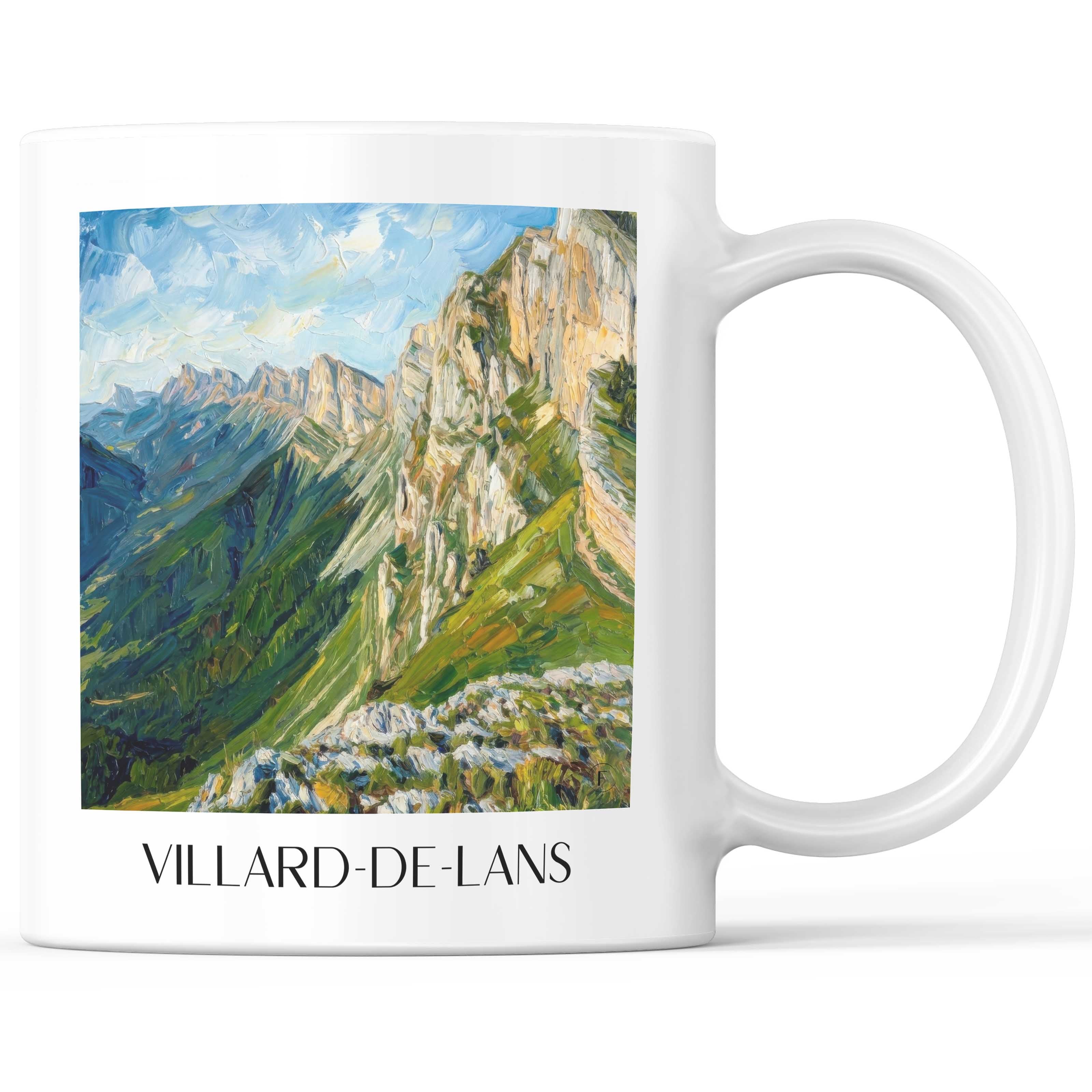 Villard-de-Lans Kaffeebecher - Isère - Frankreich Becher - Kaffeetasse im Ölgemälde Stil