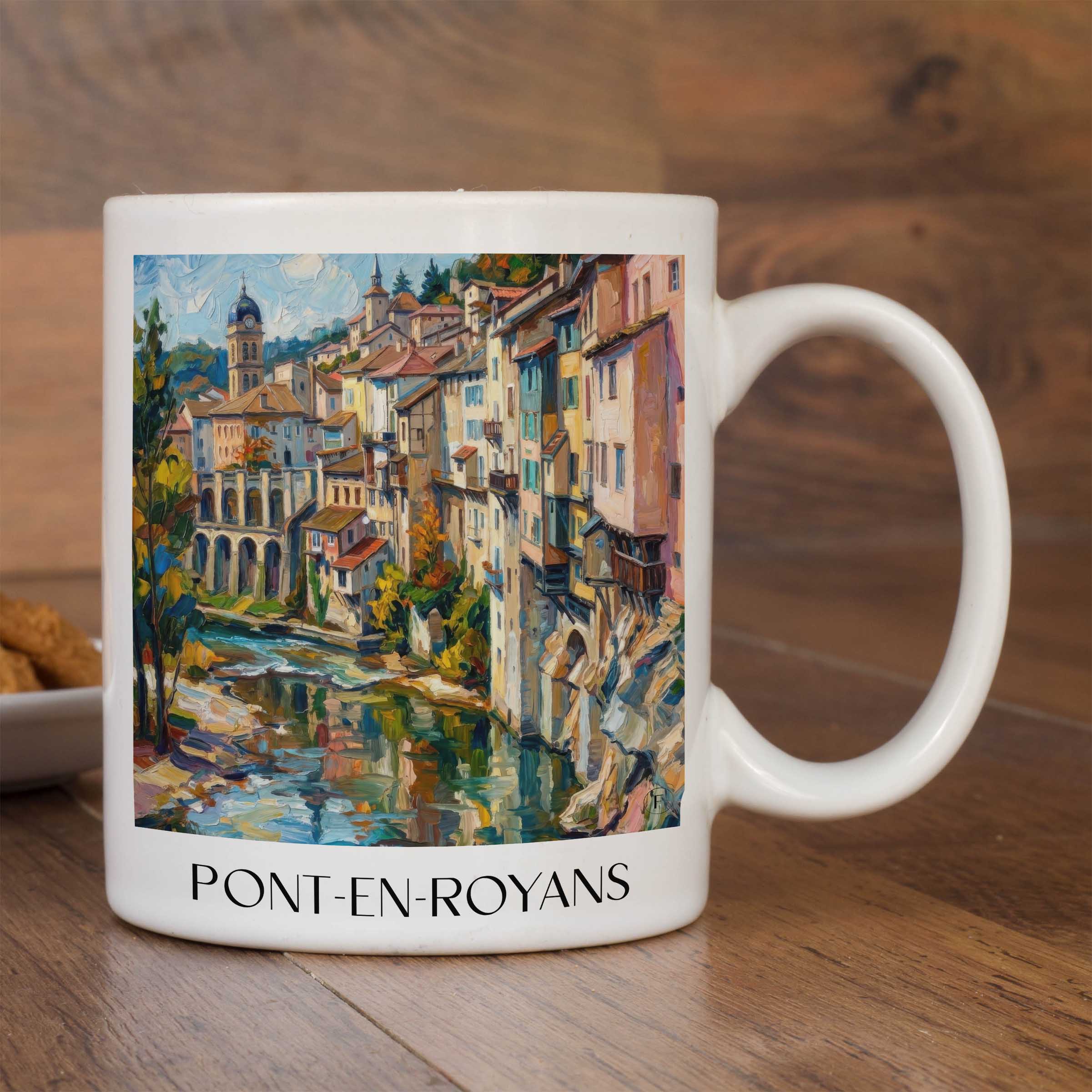 pont-en-royans-vercors-frankreich-kaffeebecher-oil-painting-oelgemaelde