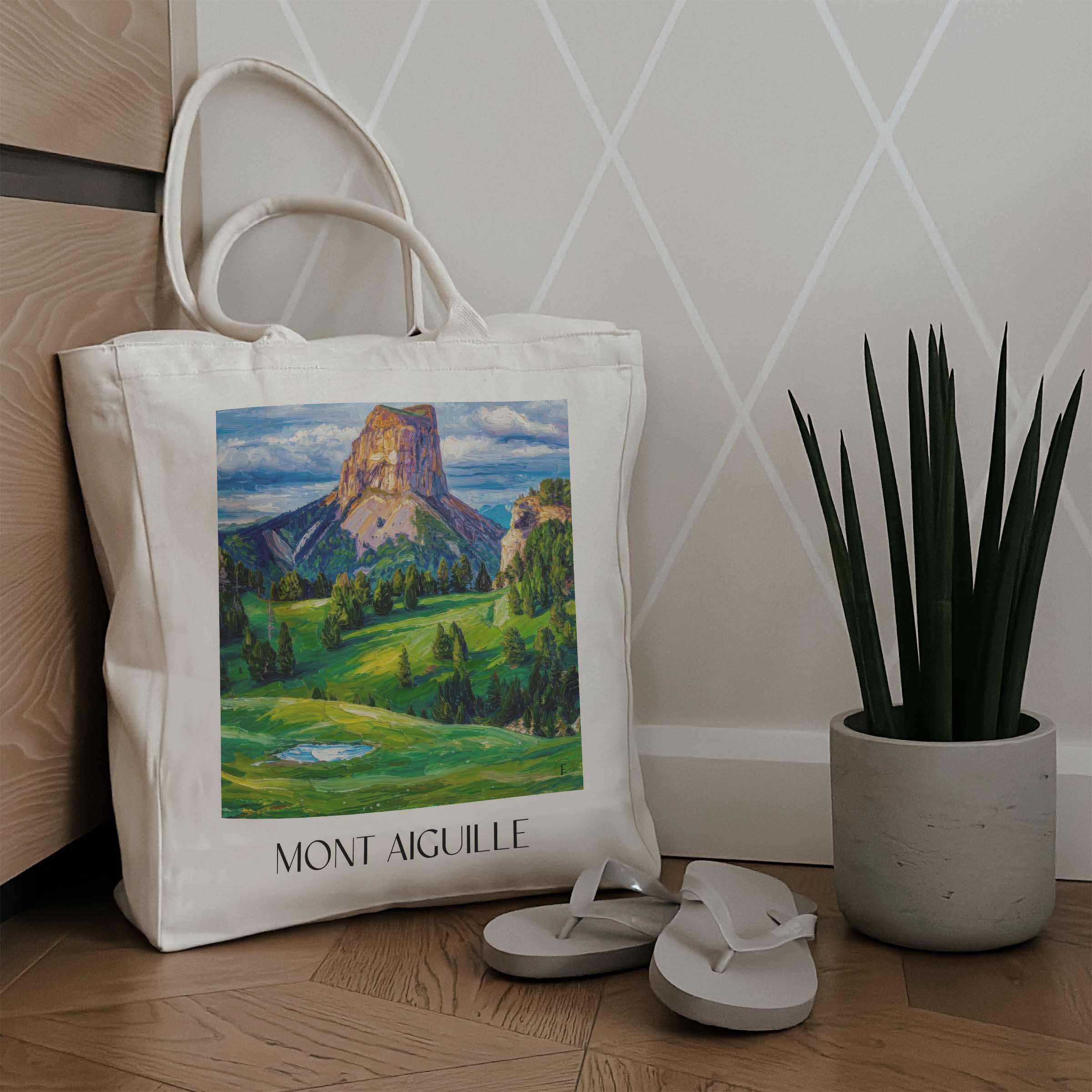 mont-aiguille-vercors-frankreich-einkaufstasche-oil-painting-oelgemaelde