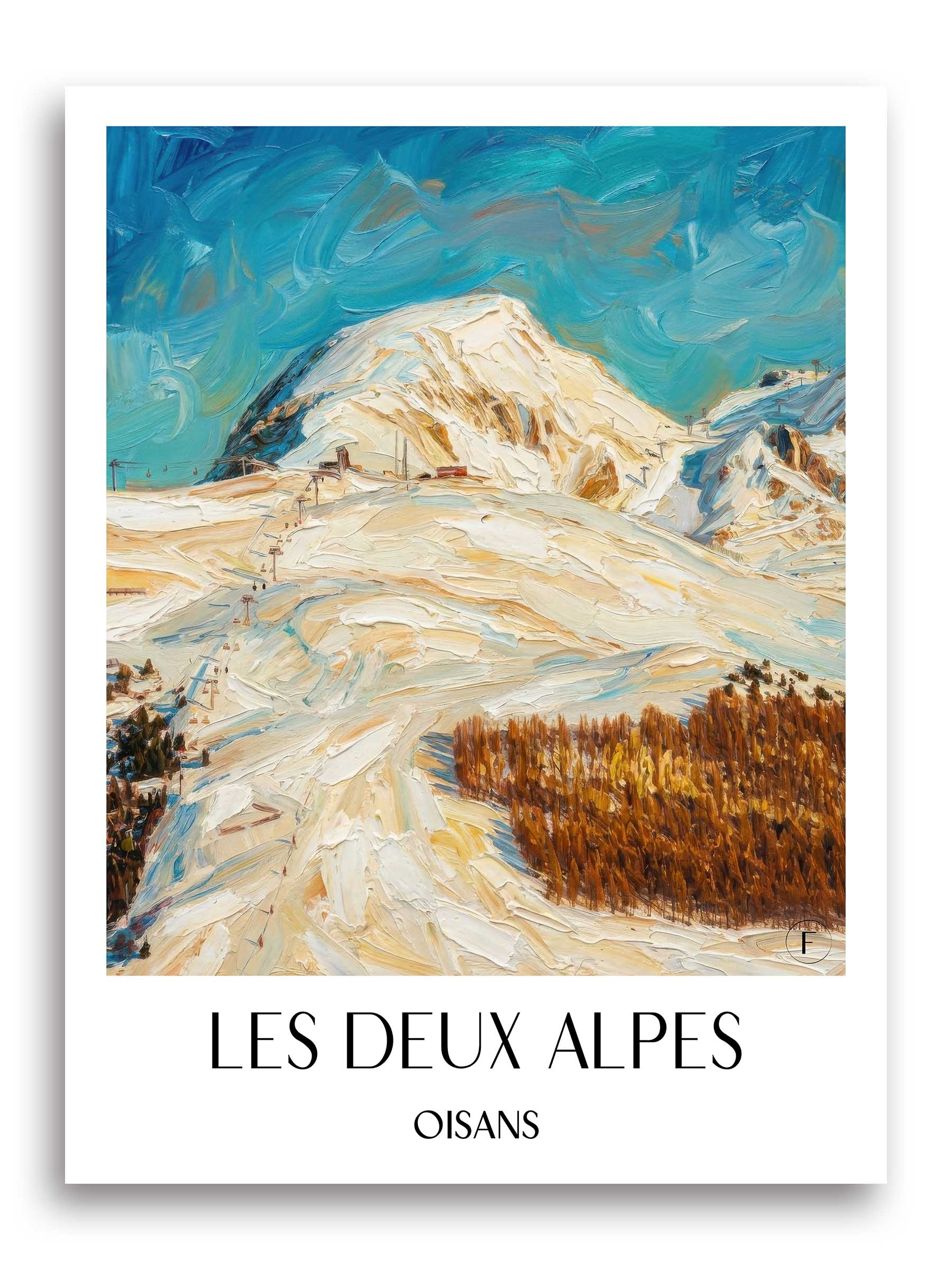 Les Deux Alpes Poster - Oisans - Frankreich Kunstdruck - Ölgemälde von A4 bis A1