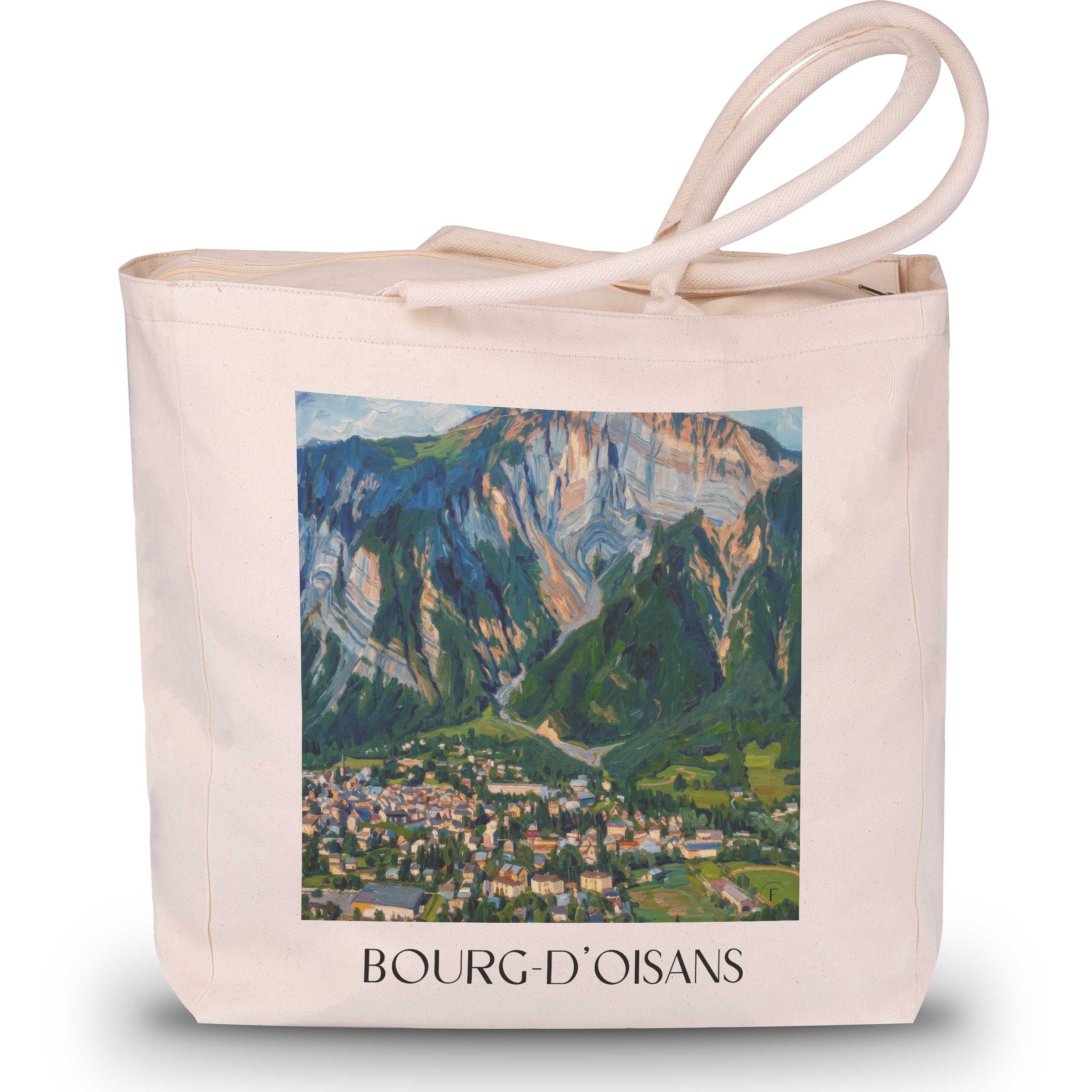bourg-d'oisans-isère-frankreich-einkaufstasche-oil-painting-oelgemaelde