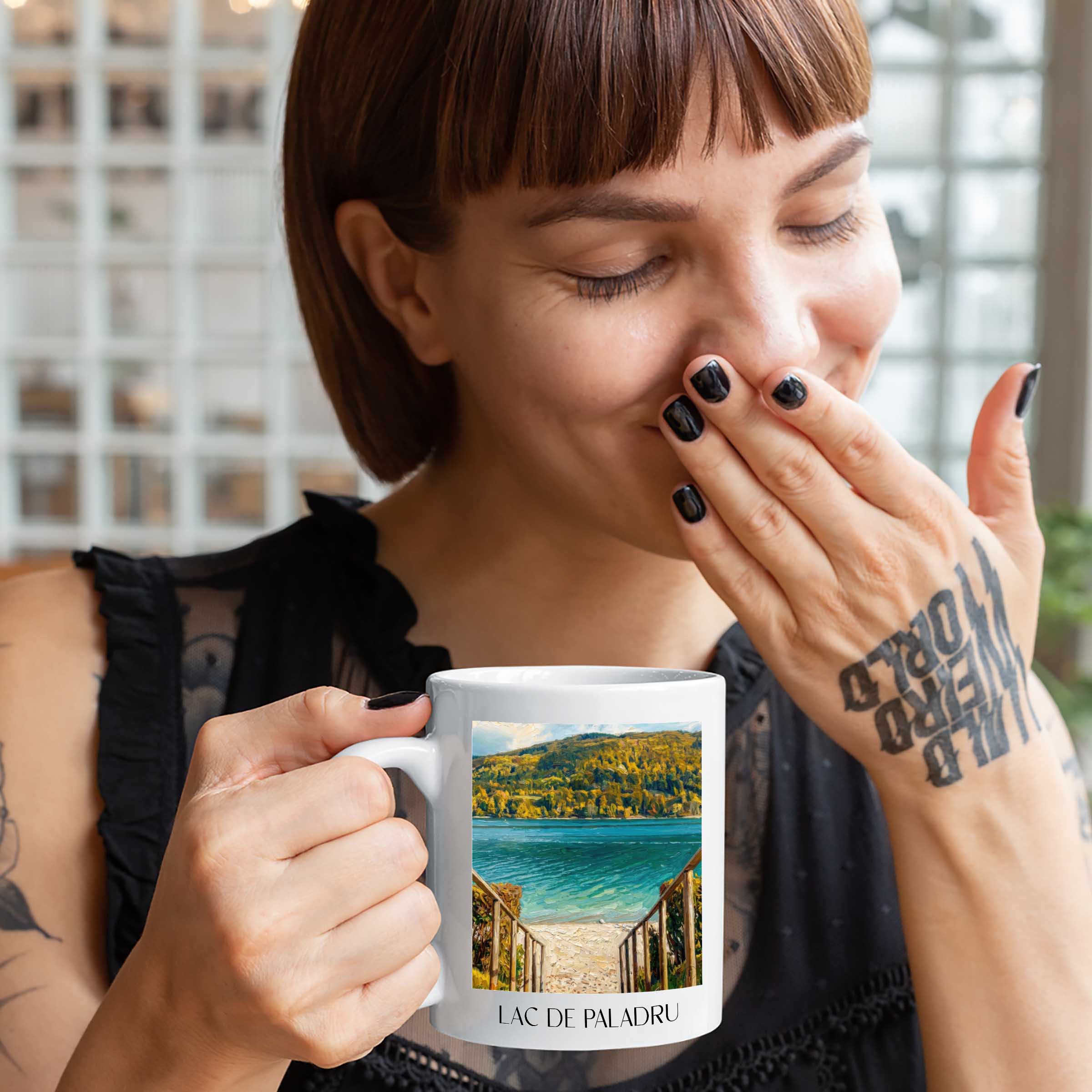 lac-de-paladru-isère-frankreich-kaffeebecher-oil-painting-oelgemaelde