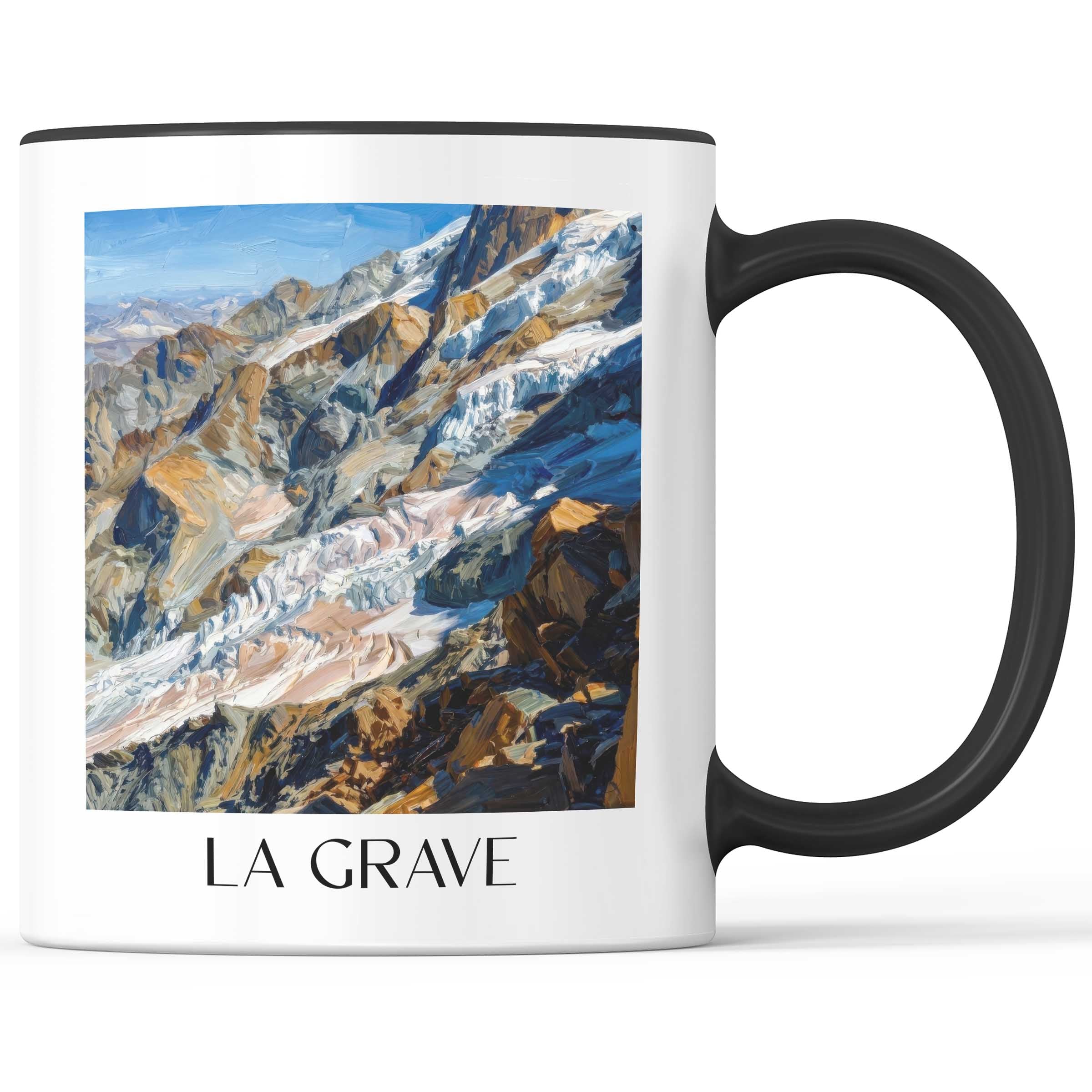 La Grave Kaffeebecher - Oisans - Frankreich Becher - Kaffeetasse im Ölgemälde Stil