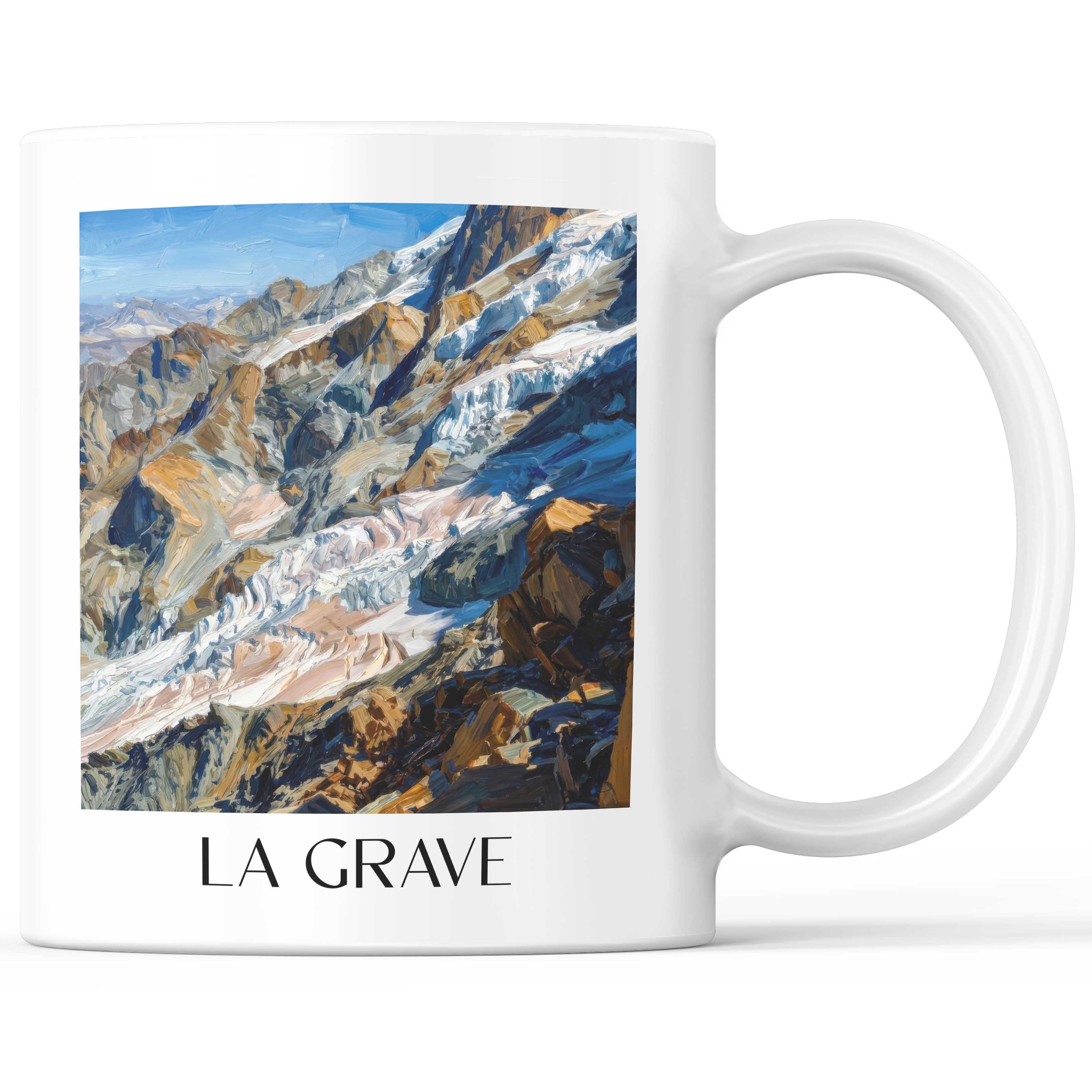 La Grave Kaffeebecher - Oisans - Frankreich Becher - Kaffeetasse im Ölgemälde Stil