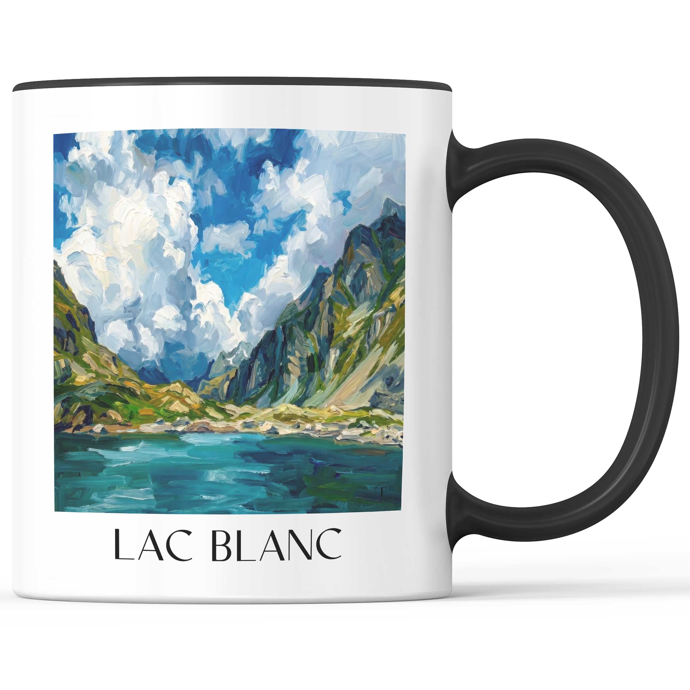 Lac Blanc Kaffeebecher - Isère - Frankreich Becher - Kaffeetasse im Ölgemälde Stil