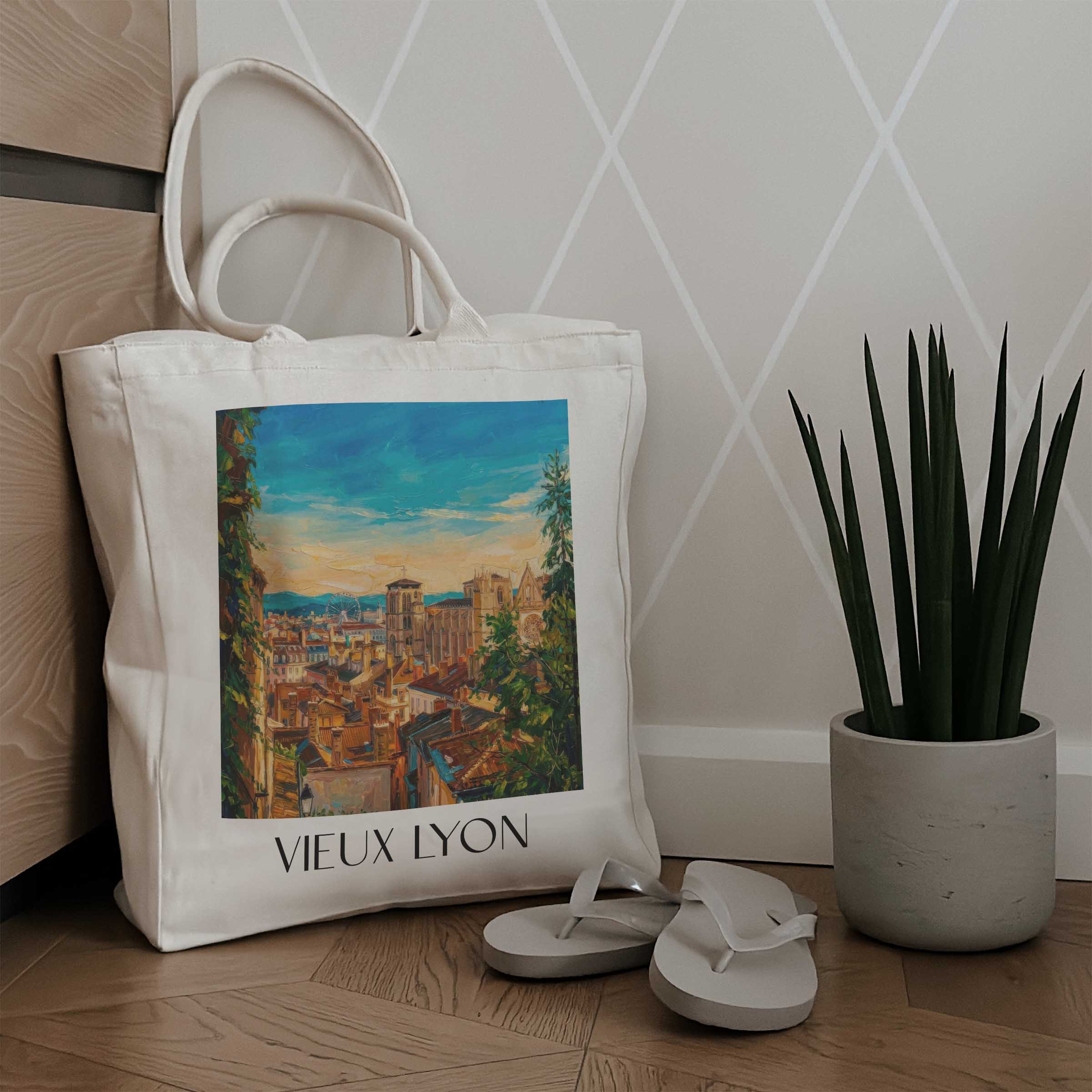 vieux-lyon-rhône-frankreich-einkaufstasche-oil-painting-oelgemaelde