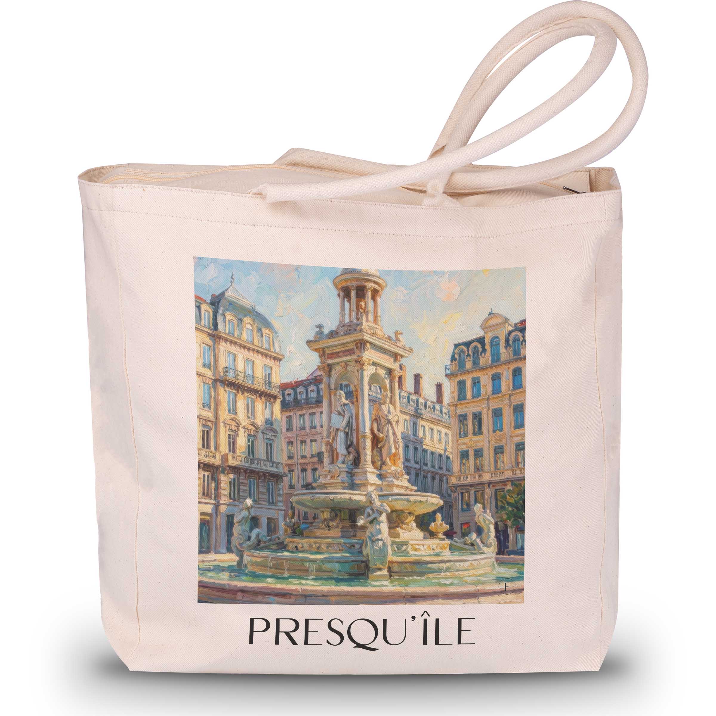 presqu'île-lyon-frankreich-einkaufstasche-oil-painting-oelgemaelde
