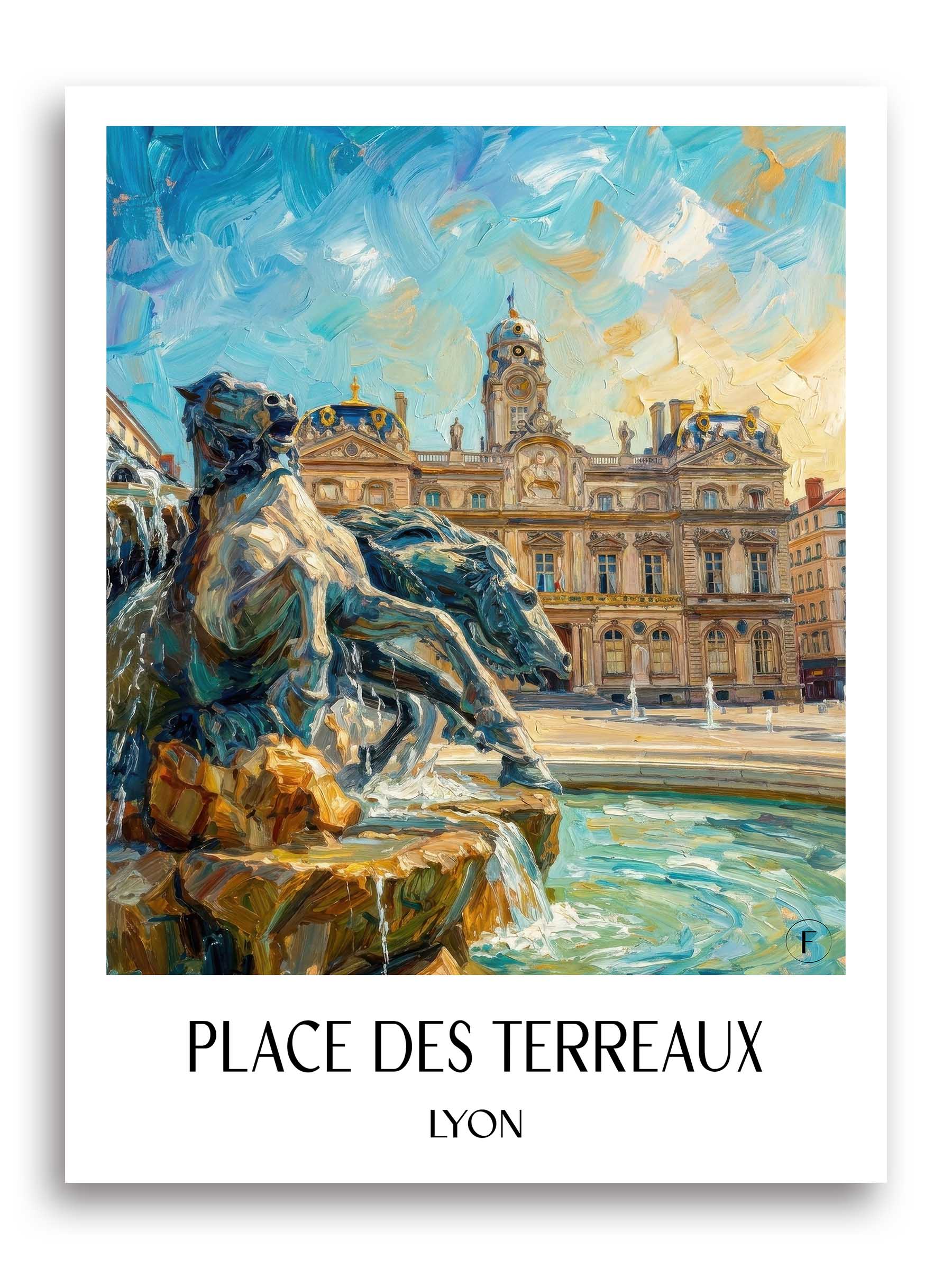 Place des Terreaux Poster - Lyon - Frankreich Kunstdruck - Ölgemälde von A4 bis A1