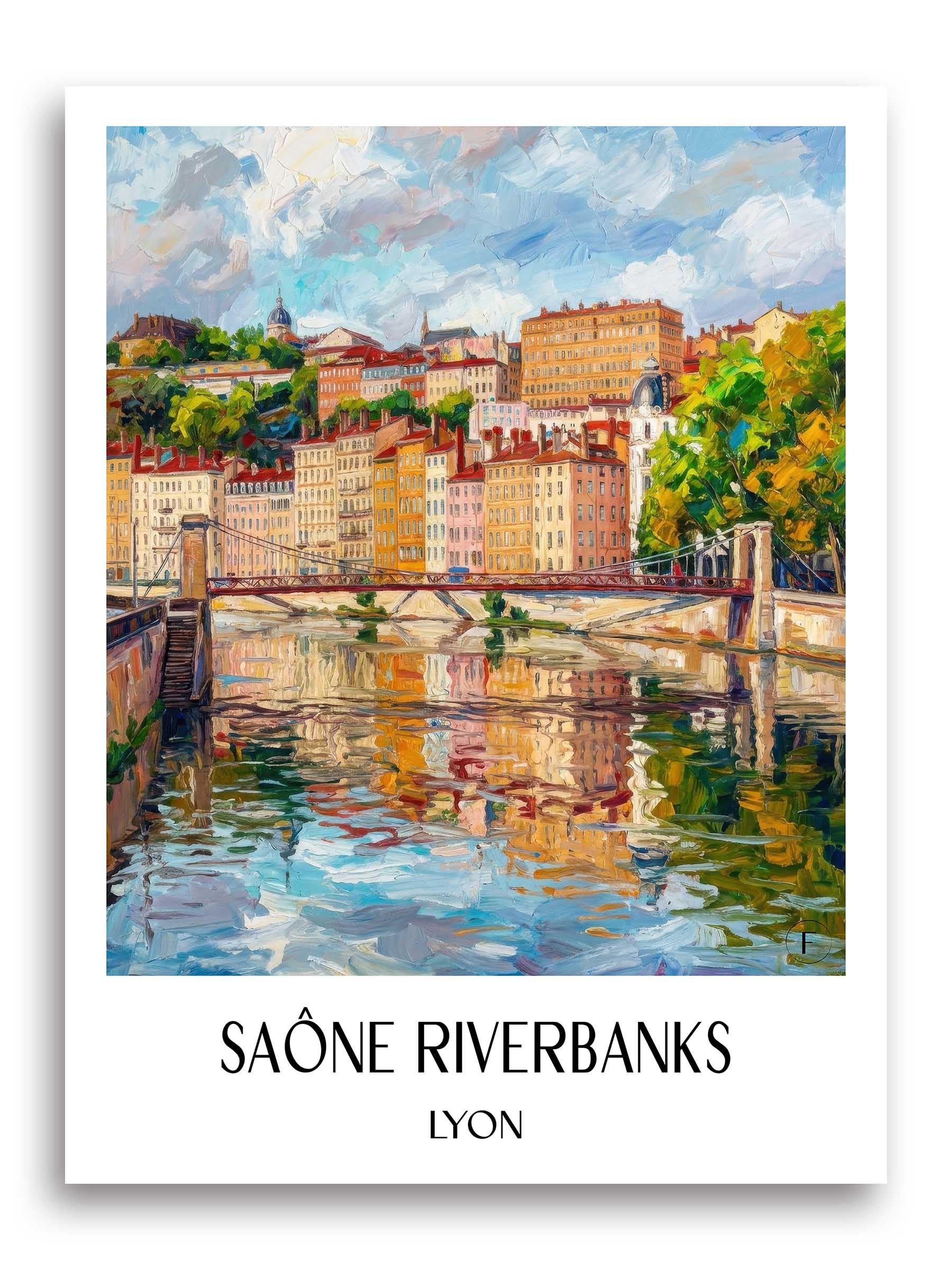 Quais de Saône Poster - Lyon - Frankreich Kunstdruck - Ölgemälde von A4 bis A1