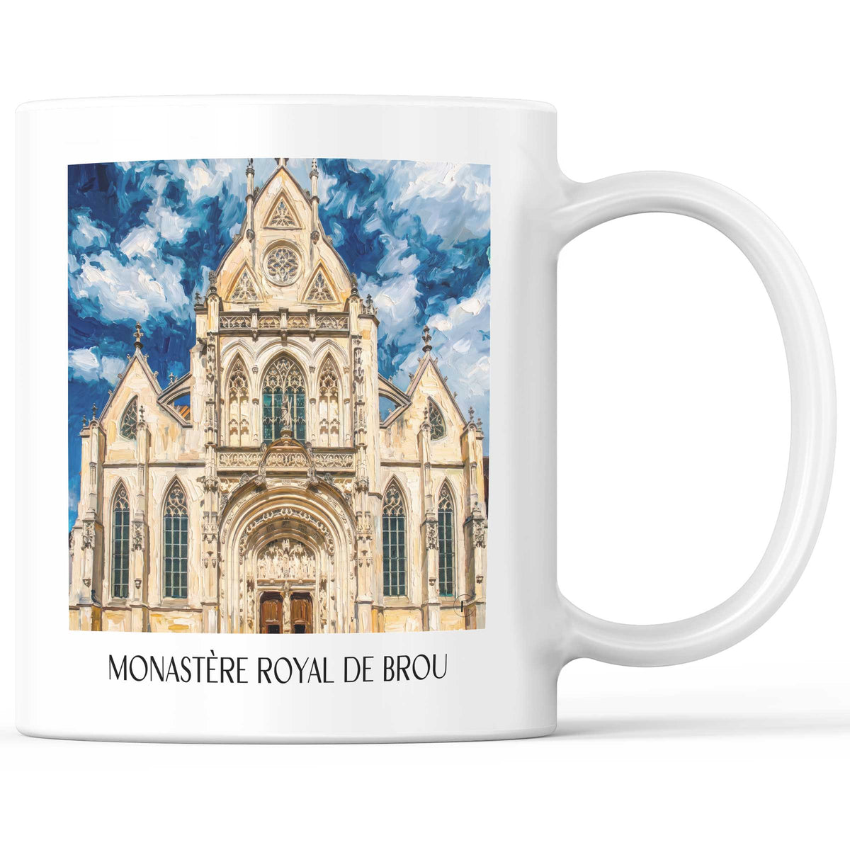 Monastère Royal de Brou Kaffeebecher - Bourg-en-Bresse - Frankreich Becher - Kaffeetasse im Ölgemälde Stil