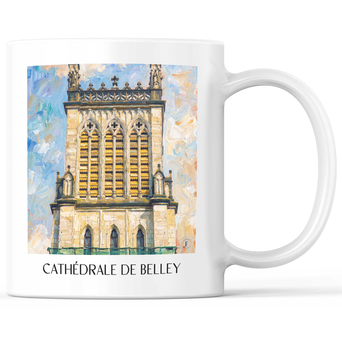 Cathédrale de Belley Kaffeebecher - Ain - Frankreich Becher - Kaffeetasse im Ölgemälde Stil