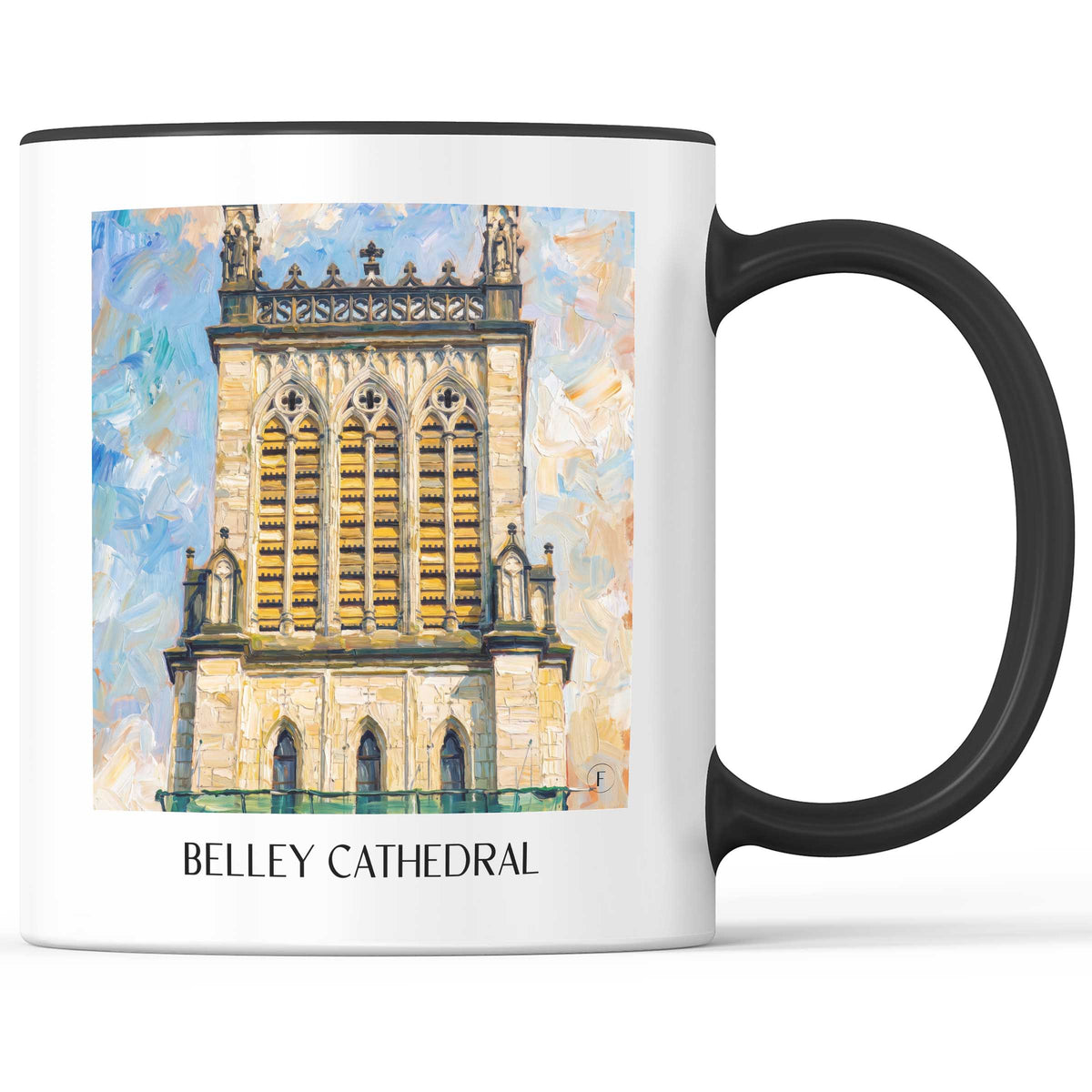 Cathédrale de Belley Kaffeebecher - Ain - Frankreich Becher - Kaffeetasse im Ölgemälde Stil