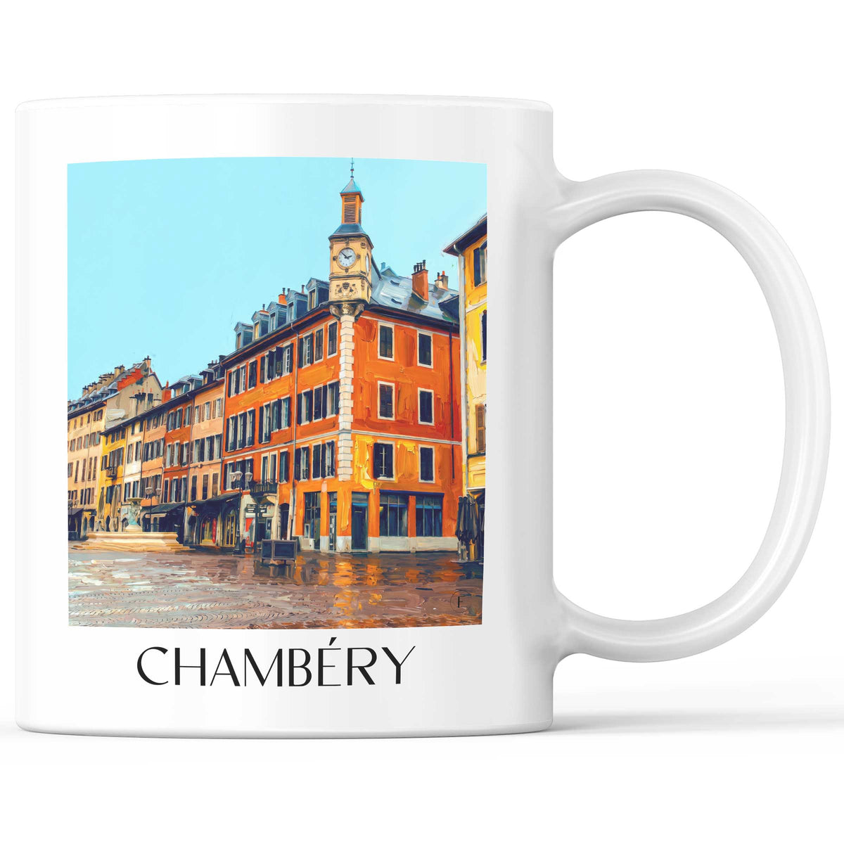 Chambéry Kaffeebecher - Savoie - Frankreich Becher - Kaffeetasse im Ölgemälde Stil