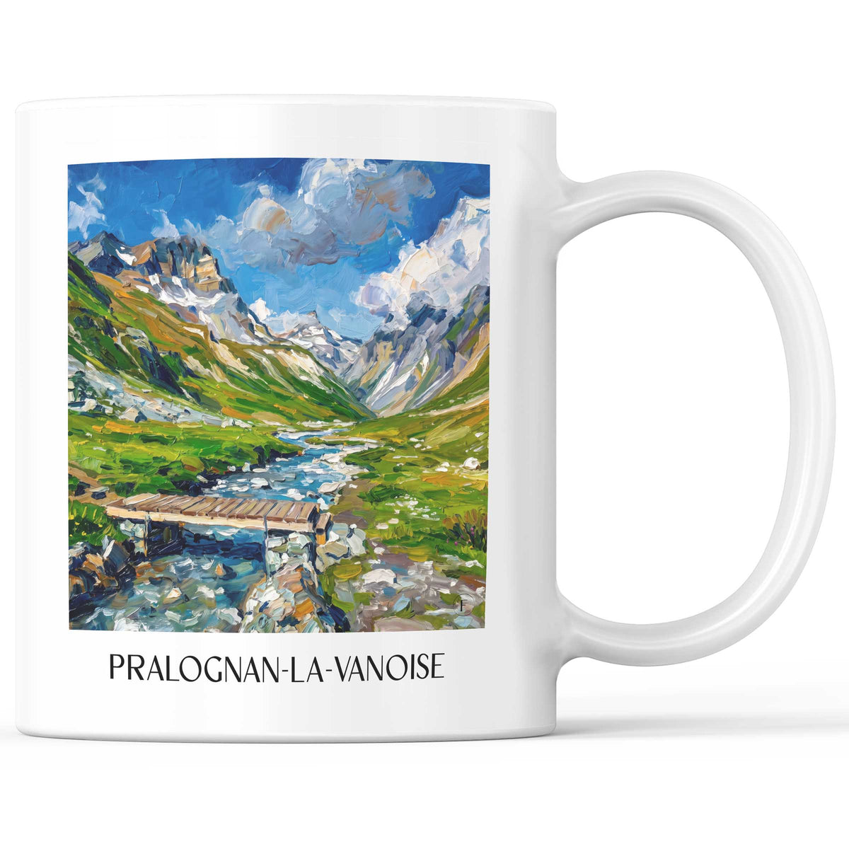 Pralognan-la-Vanoise Kaffeebecher - Vanoise - Frankreich Becher - Kaffeetasse im Ölgemälde Stil