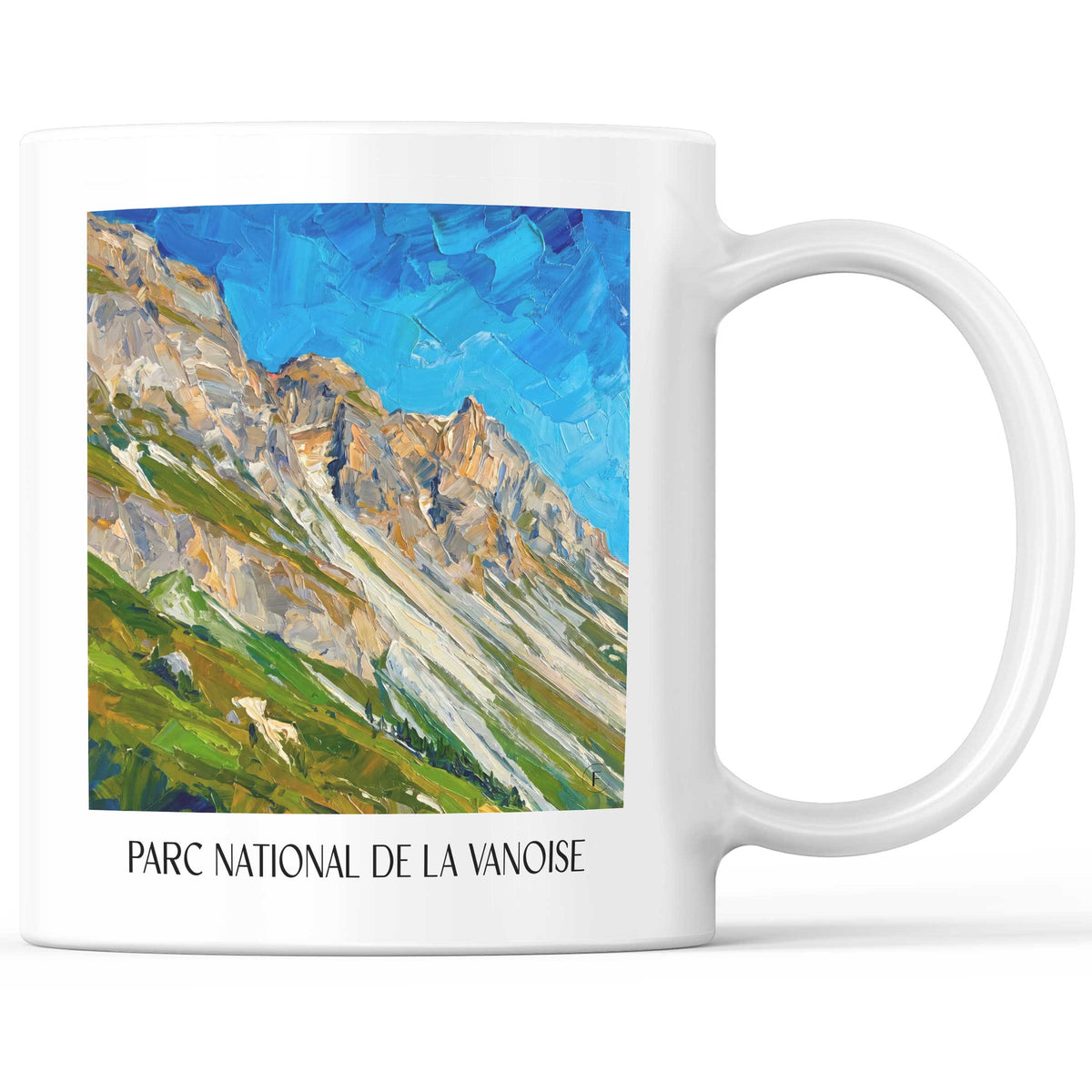 Parc National de la Vanoise Kaffeebecher - Savoie - Frankreich Becher - Kaffeetasse im Ölgemälde Stil