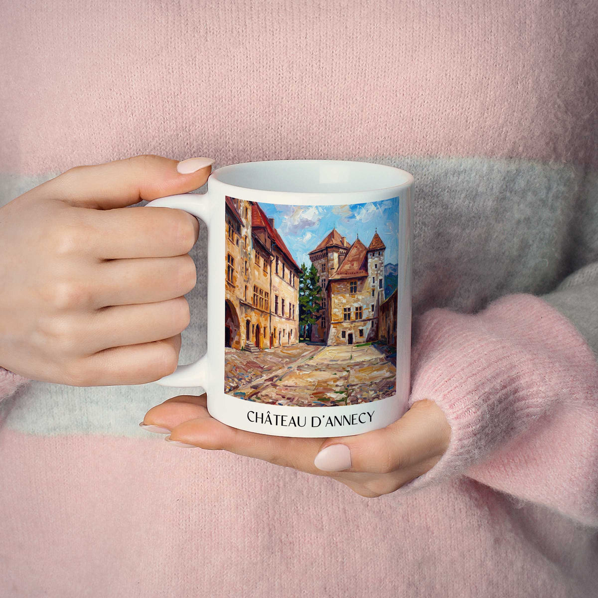 château-d'annecy-haute-savoie-frankreich-kaffeebecher-oil-painting-oelgemaelde