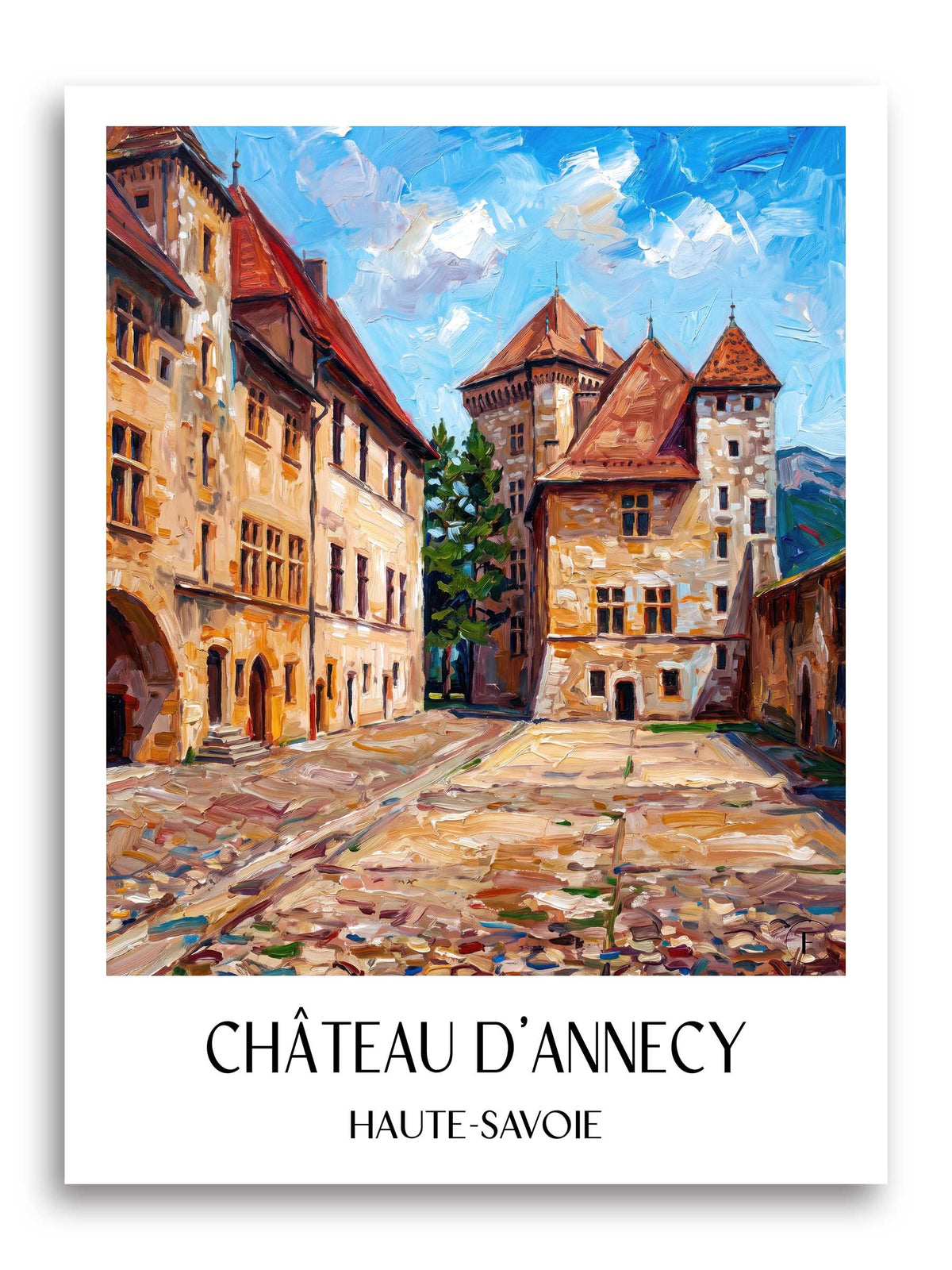 Château d'Annecy Poster - Haute-Savoie - Frankreich Kunstdruck - Ölgemälde von A4 bis A1