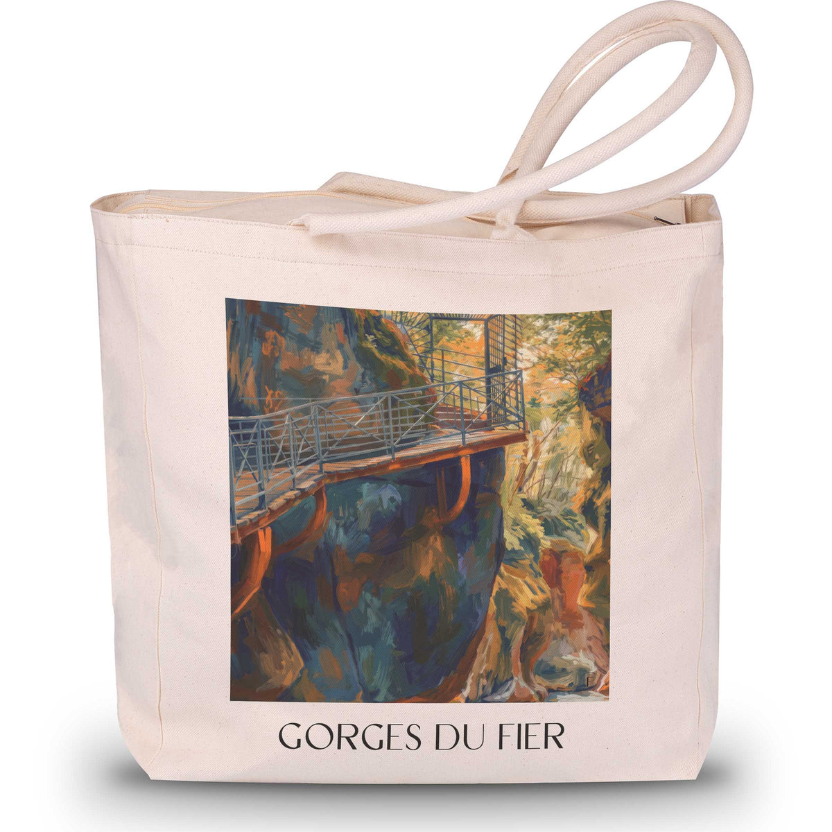 gorges-du-fier-lac-d'annecy-frankreich-einkaufstasche-oil-painting-oelgemaelde