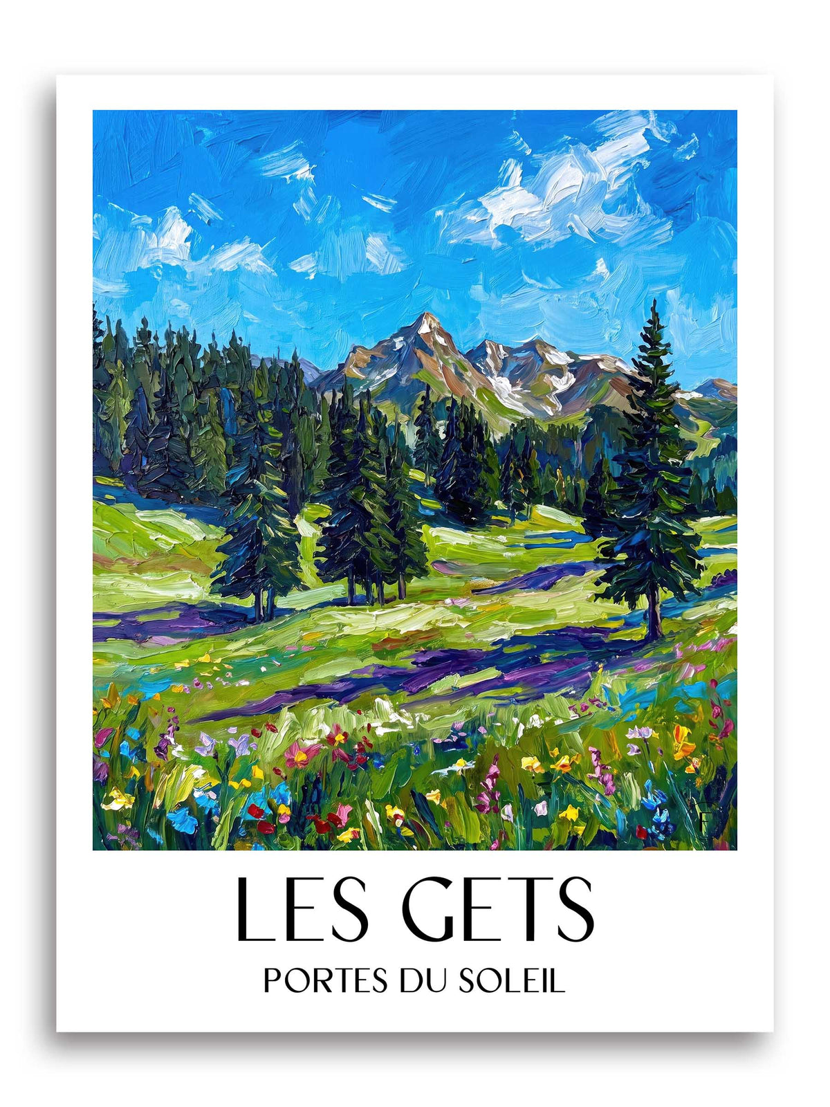 Les Gets Poster - Portes du Soleil - Frankreich Kunstdruck - Ölgemälde von A4 bis A1