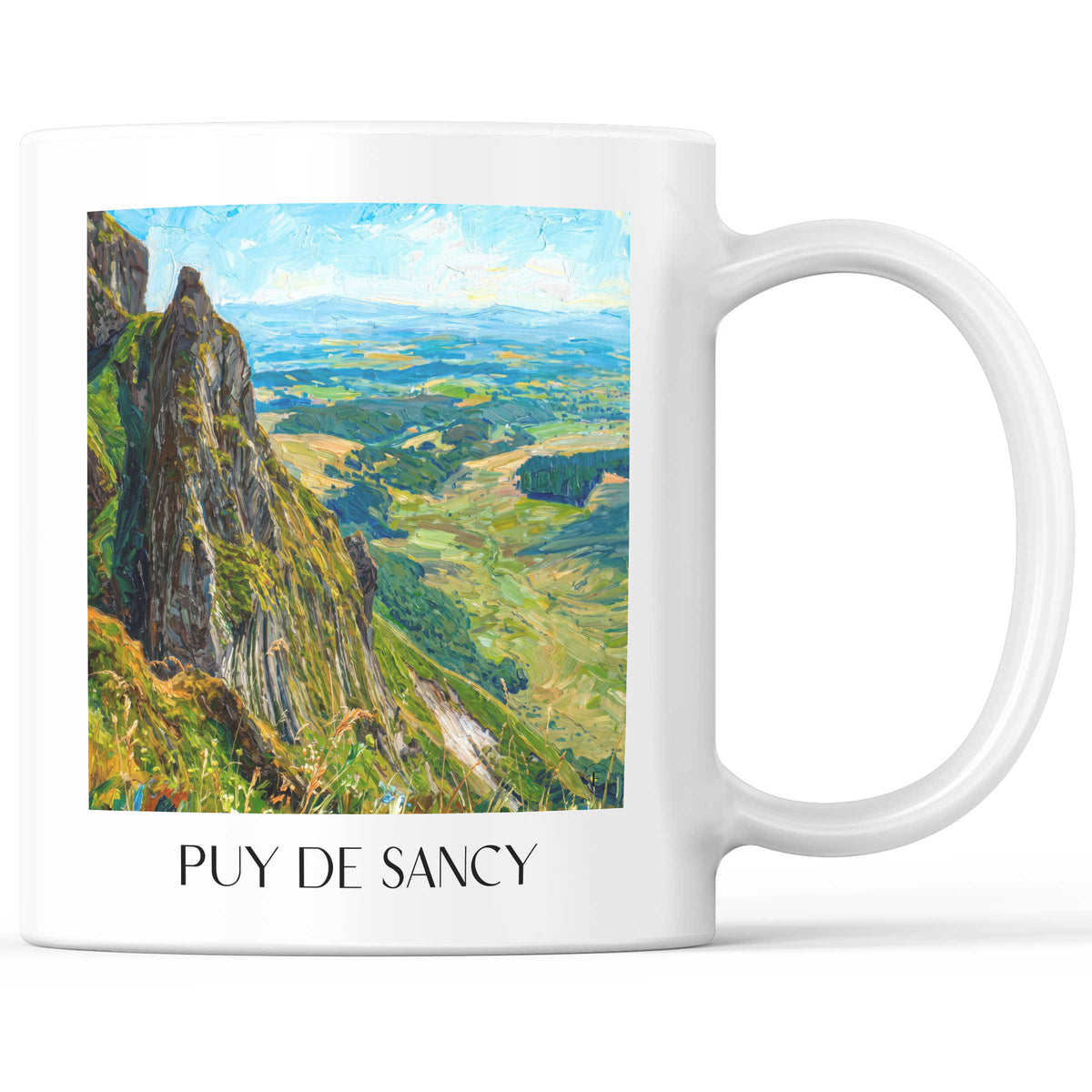 Puy de Sancy Kaffeebecher - Massif du Sancy - Frankreich Becher - Kaffeetasse im Ölgemälde Stil