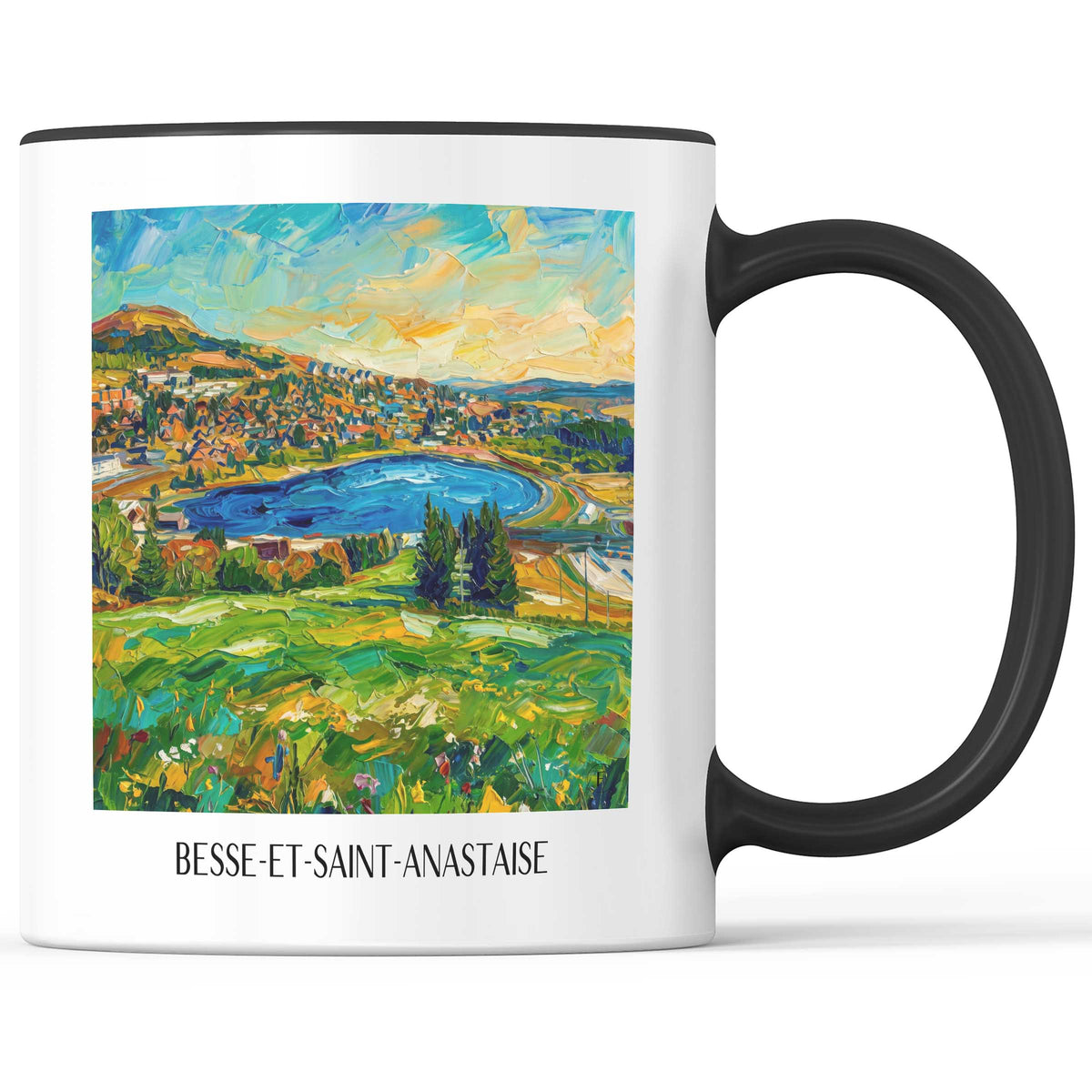 Besse-et-Saint-Anastaise Kaffeebecher - Sancy - Frankreich Becher - Kaffeetasse im Ölgemälde Stil