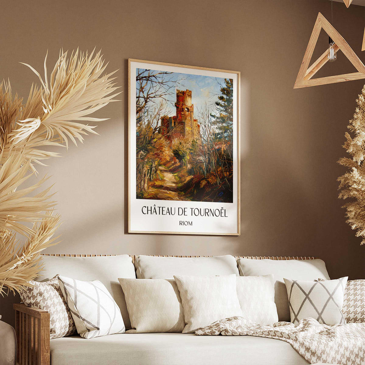 château-de-tournoël-riom-frankreich-poster-oil-painting-oelgemaelde