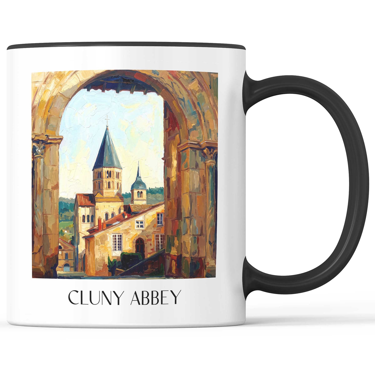 Abbaye de Cluny Kaffeebecher - Mâconnais - Frankreich Becher - Kaffeetasse im Ölgemälde Stil