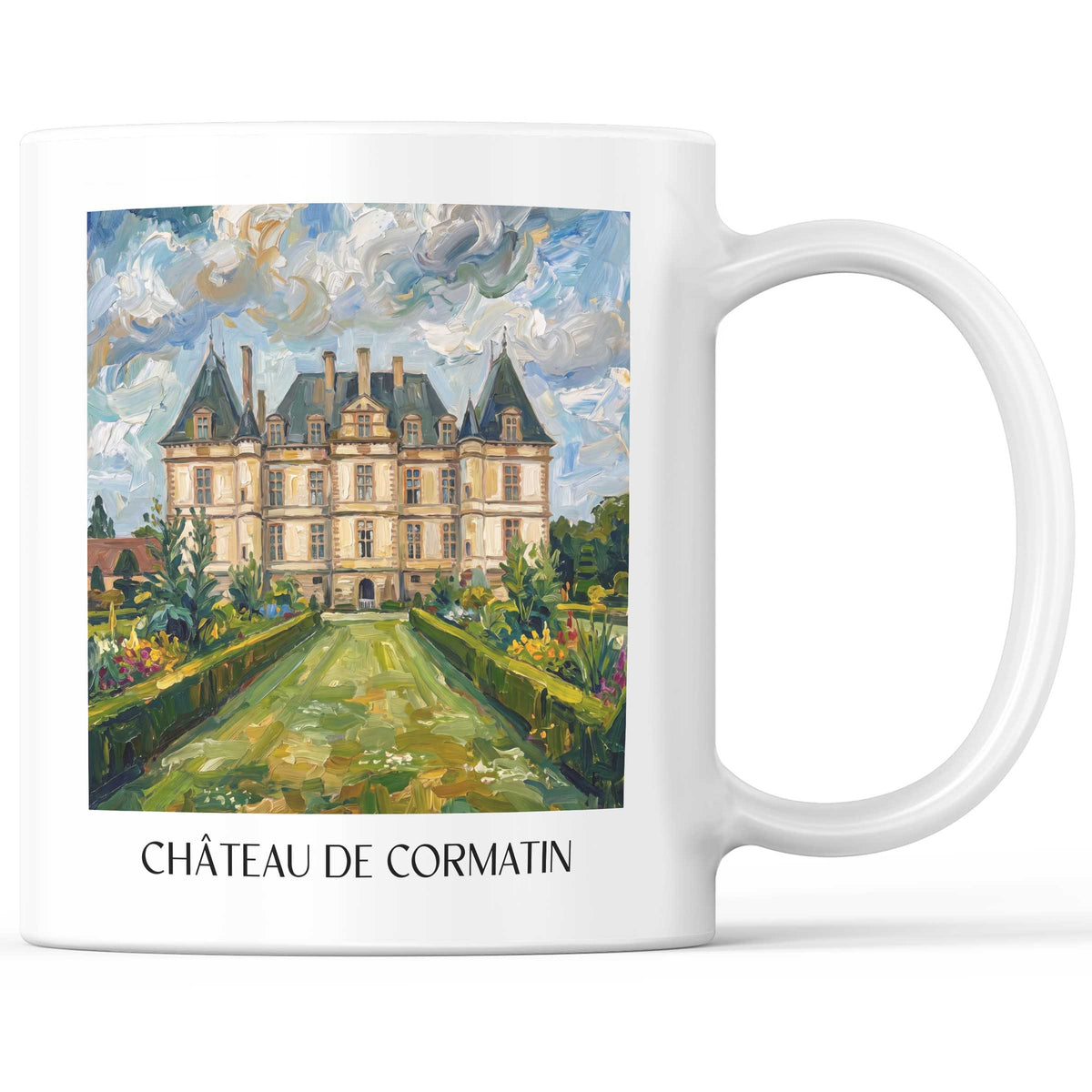 Château de Cormatin Kaffeebecher - Tournugeois - Frankreich Becher - Kaffeetasse im Ölgemälde Stil