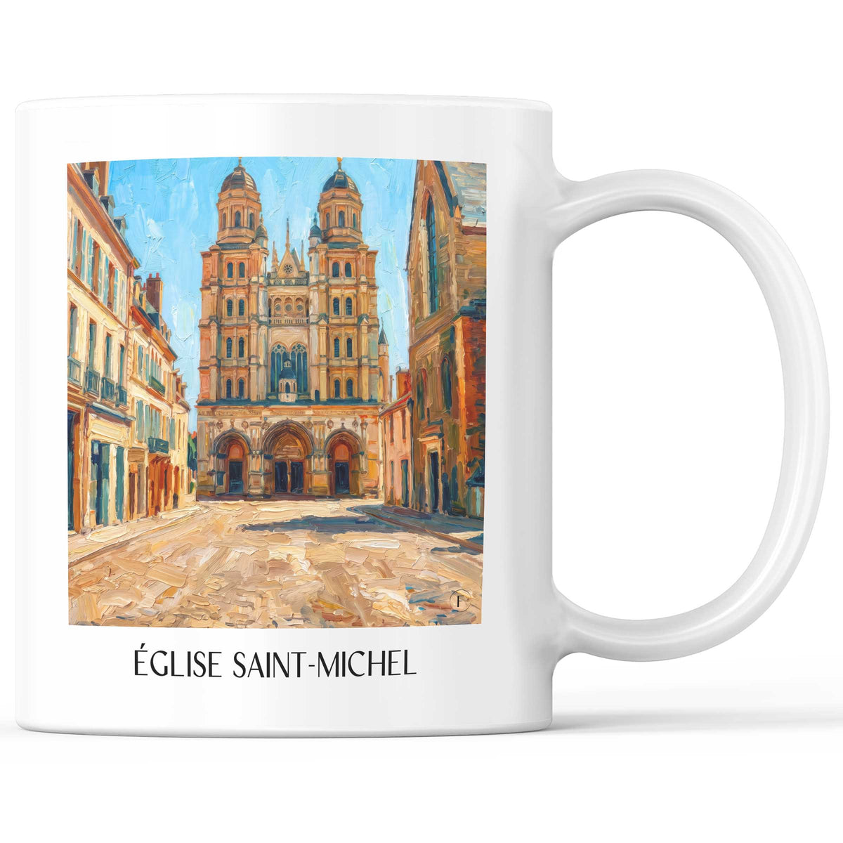 Église Saint-Michel Kaffeebecher - Dijon - Frankreich Becher - Kaffeetasse im Ölgemälde Stil