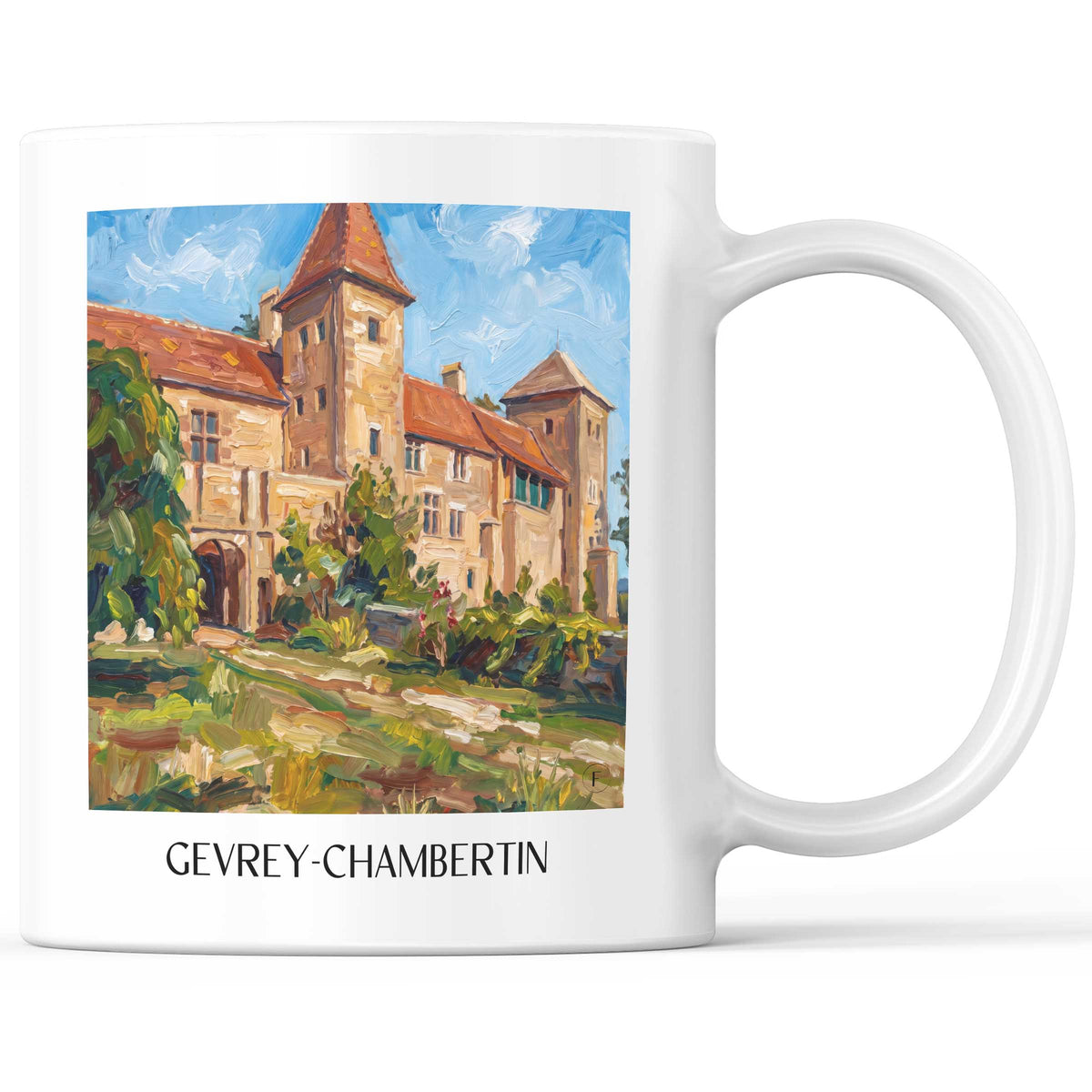 Gevrey-Chambertin Kaffeebecher - Côte de Nuits - Frankreich Becher - Kaffeetasse im Ölgemälde Stil