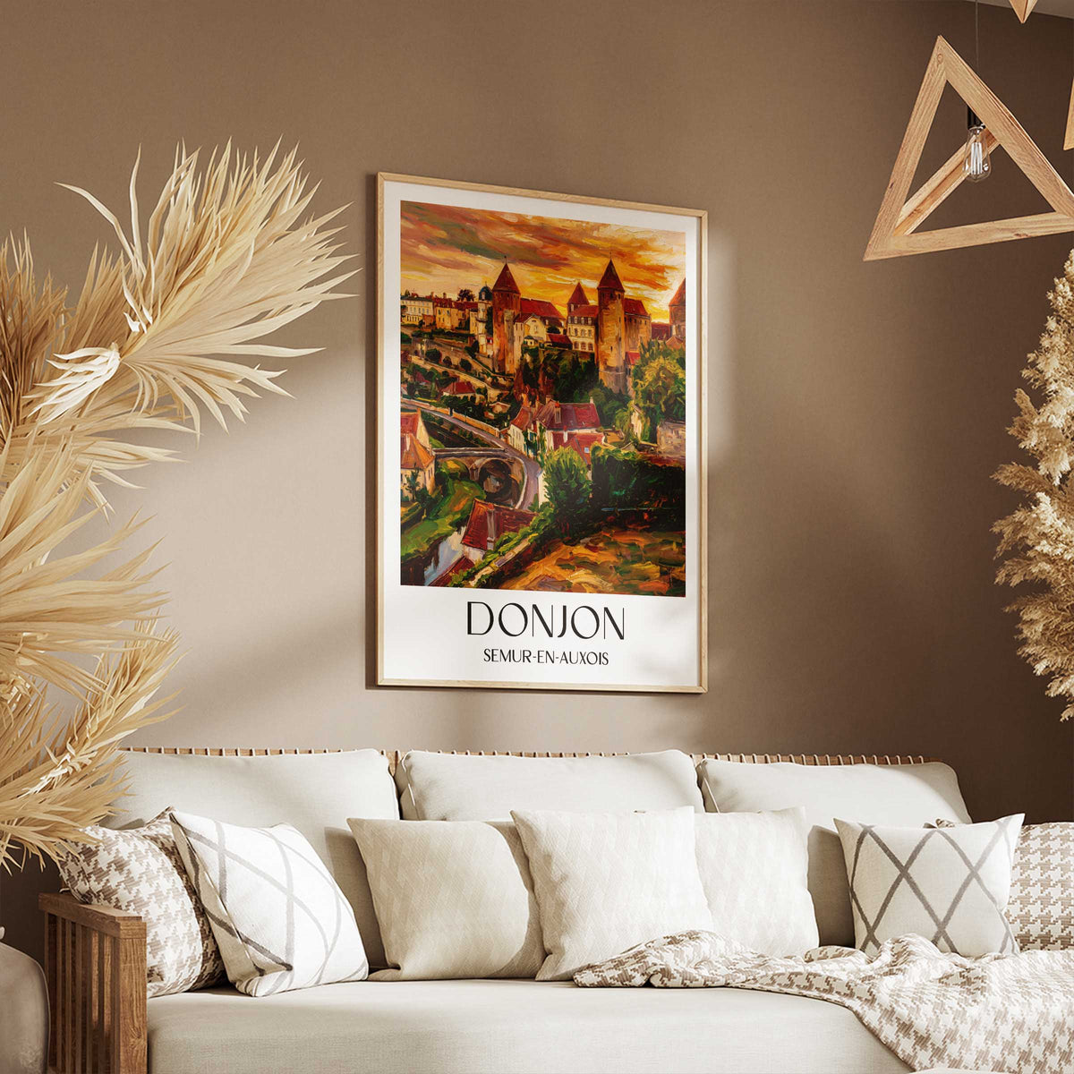 donjon-semur-en-auxois-frankreich-poster-oil-painting-oelgemaelde