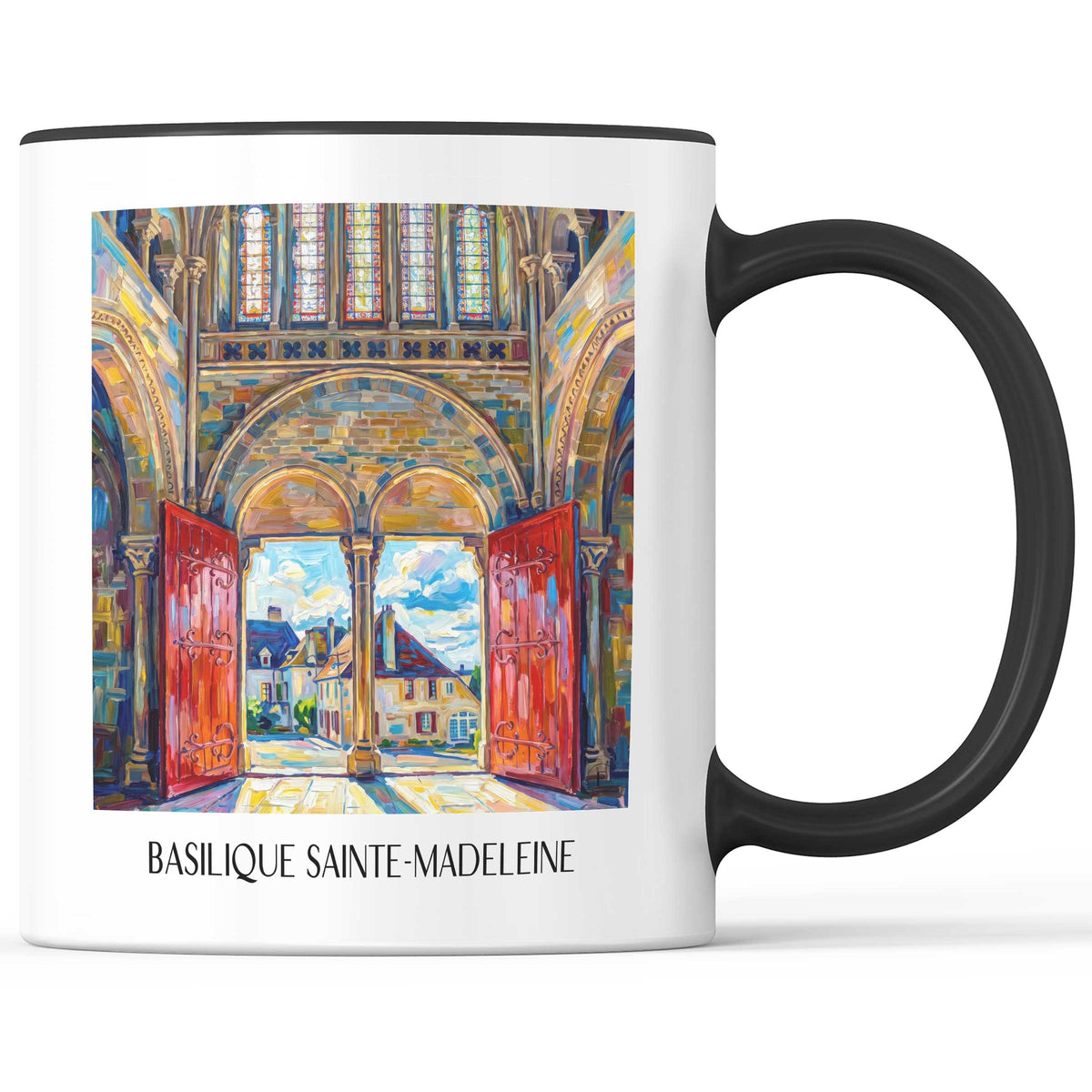 basilique-sainte-madeleine-vézelay-frankreich-kaffeebecher-oil-painting-oelgemaelde