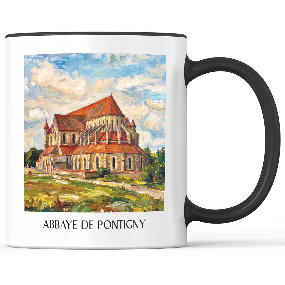 abbaye-de-pontigny-bourgogne-frankreich-kaffeebecher-oil-painting-oelgemaelde