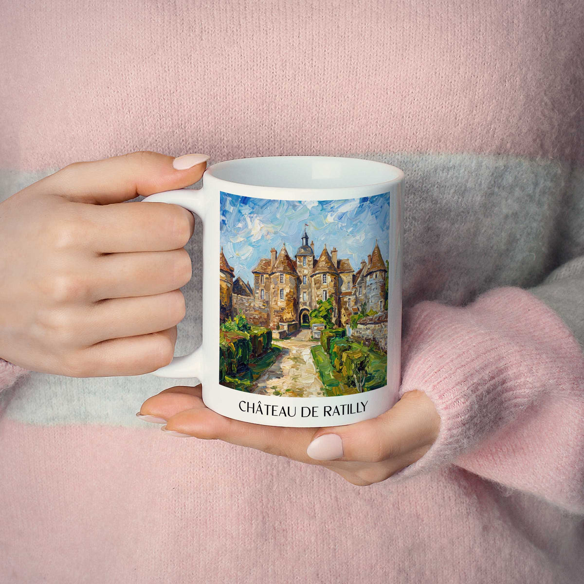 château-de-ratilly-puisaye-frankreich-kaffeebecher-oil-painting-oelgemaelde