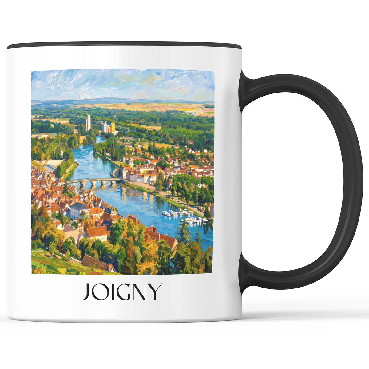 Joigny Kaffeebecher - Vallée de l'Yonne - Frankreich Becher - Kaffeetasse im Ölgemälde Stil