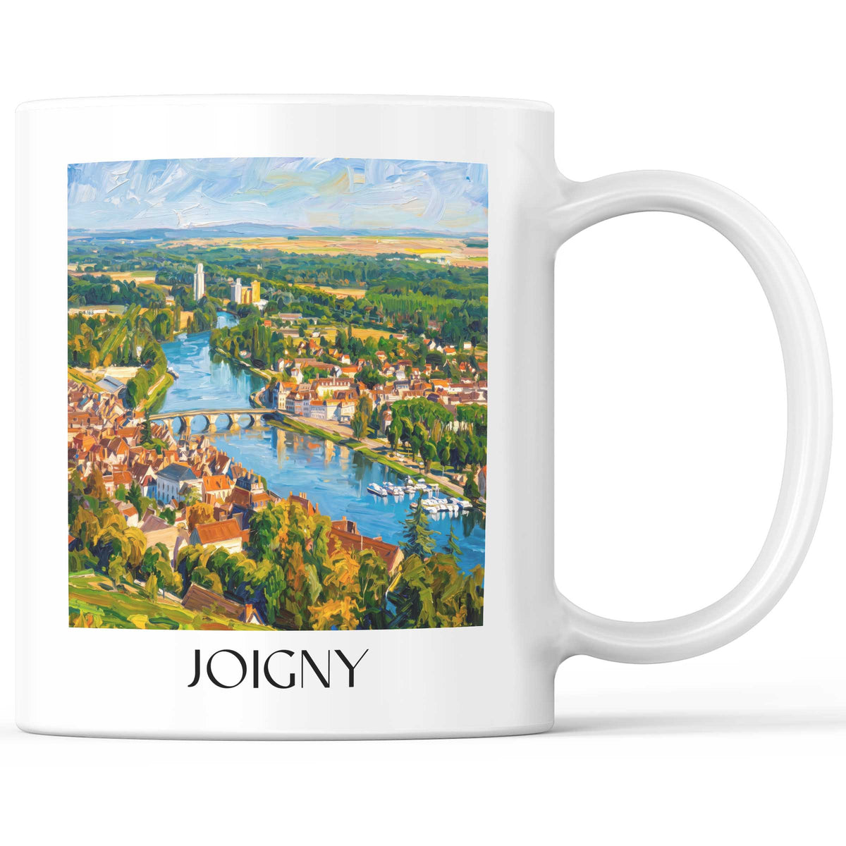 Joigny Kaffeebecher - Vallée de l'Yonne - Frankreich Becher - Kaffeetasse im Ölgemälde Stil