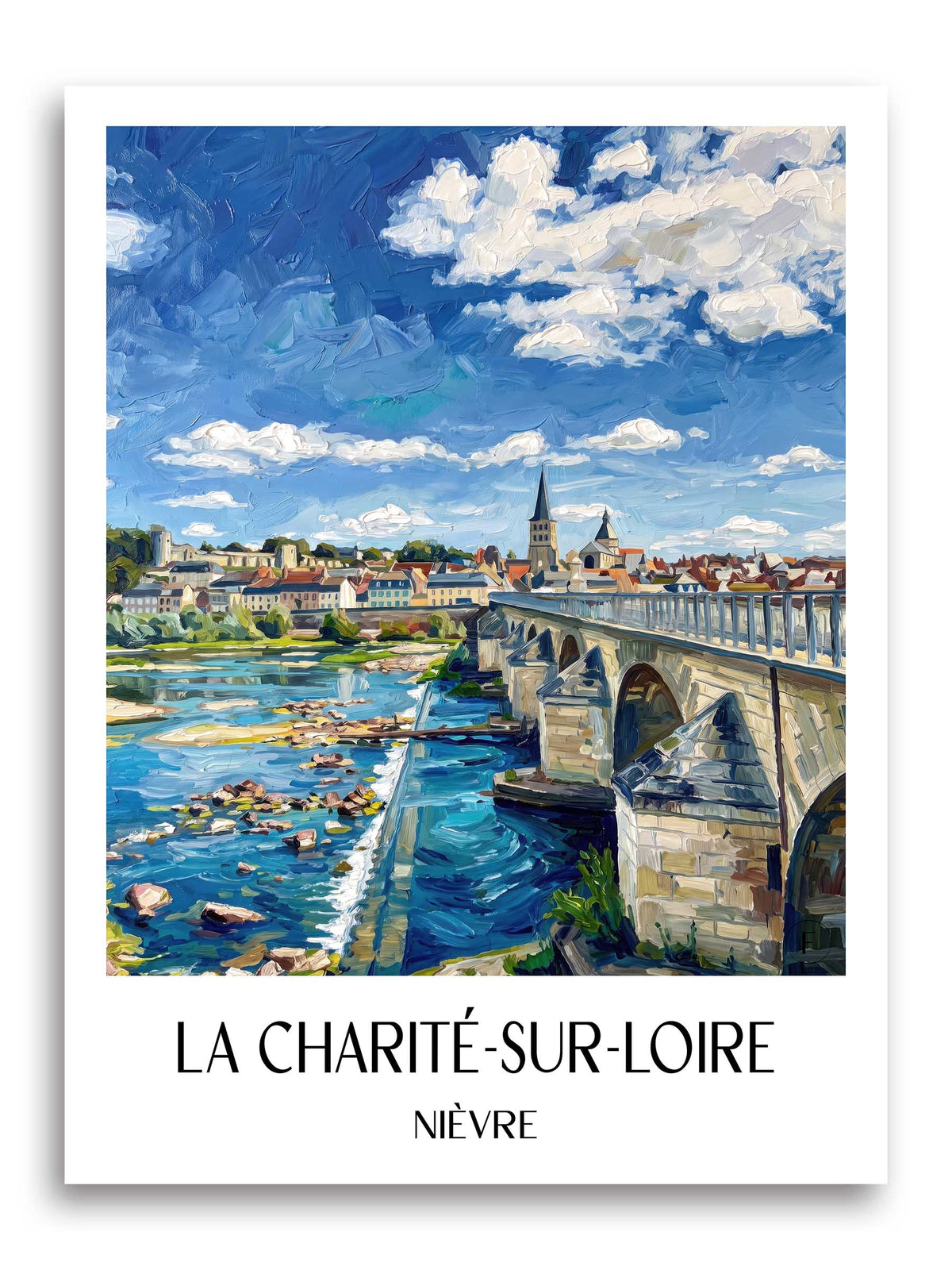 La Charité-sur-Loire Poster - Nièvre - Frankreich Kunstdruck - Ölgemälde von A4 bis A1