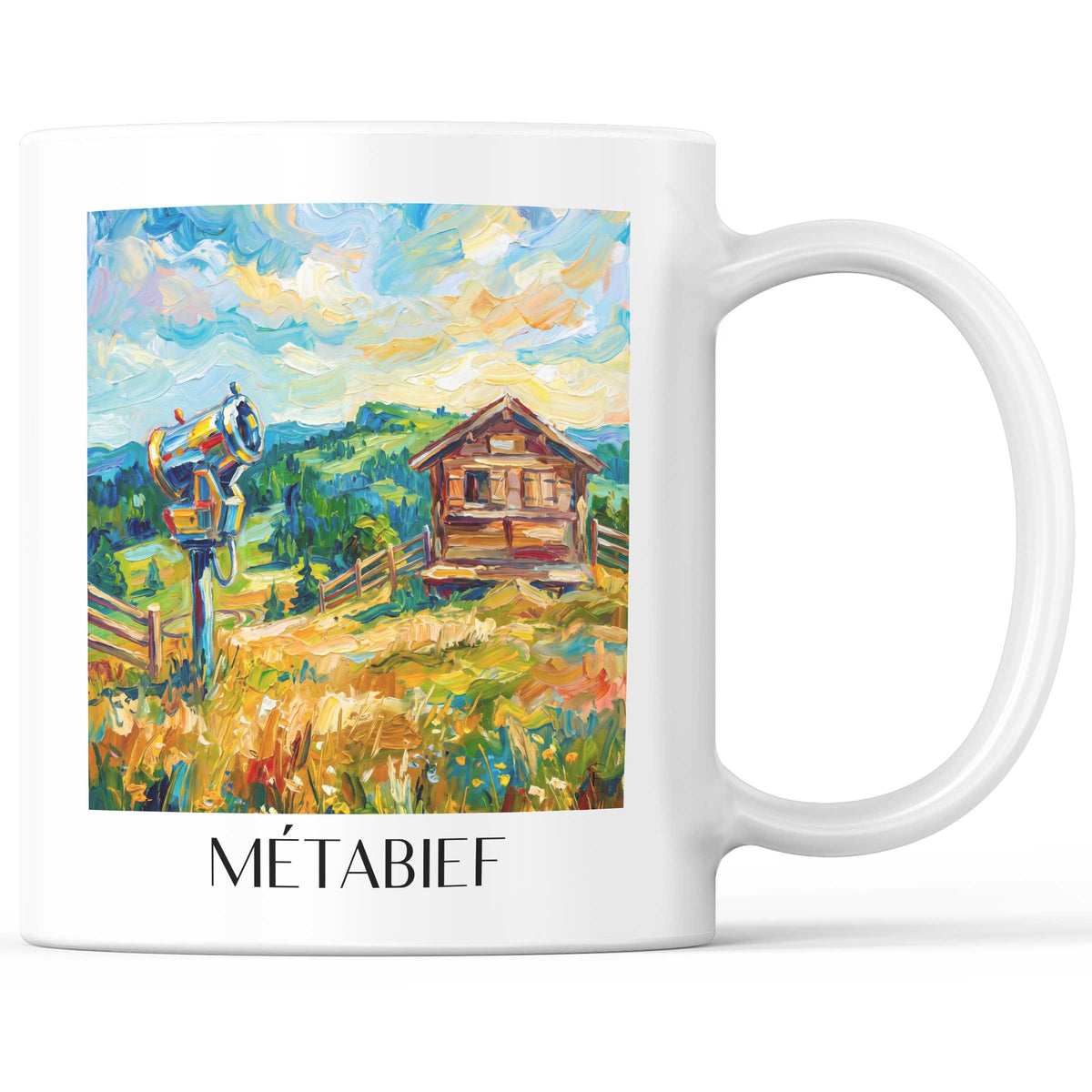 Métabief Kaffeebecher - Haut-Doubs - Frankreich Becher - Kaffeetasse im Ölgemälde Stil