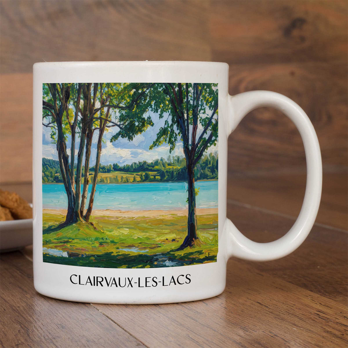 clairvaux-les-lacs-région-des-lacs-frankreich-kaffeebecher-oil-painting-oelgemaelde