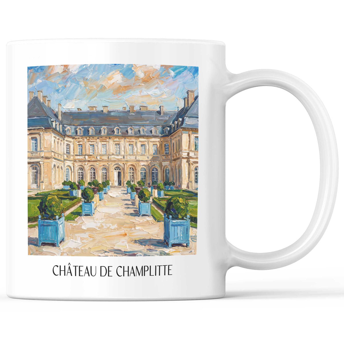 Château de Champlitte Kaffeebecher - Haute-Saône - Frankreich Becher - Kaffeetasse im Ölgemälde Stil