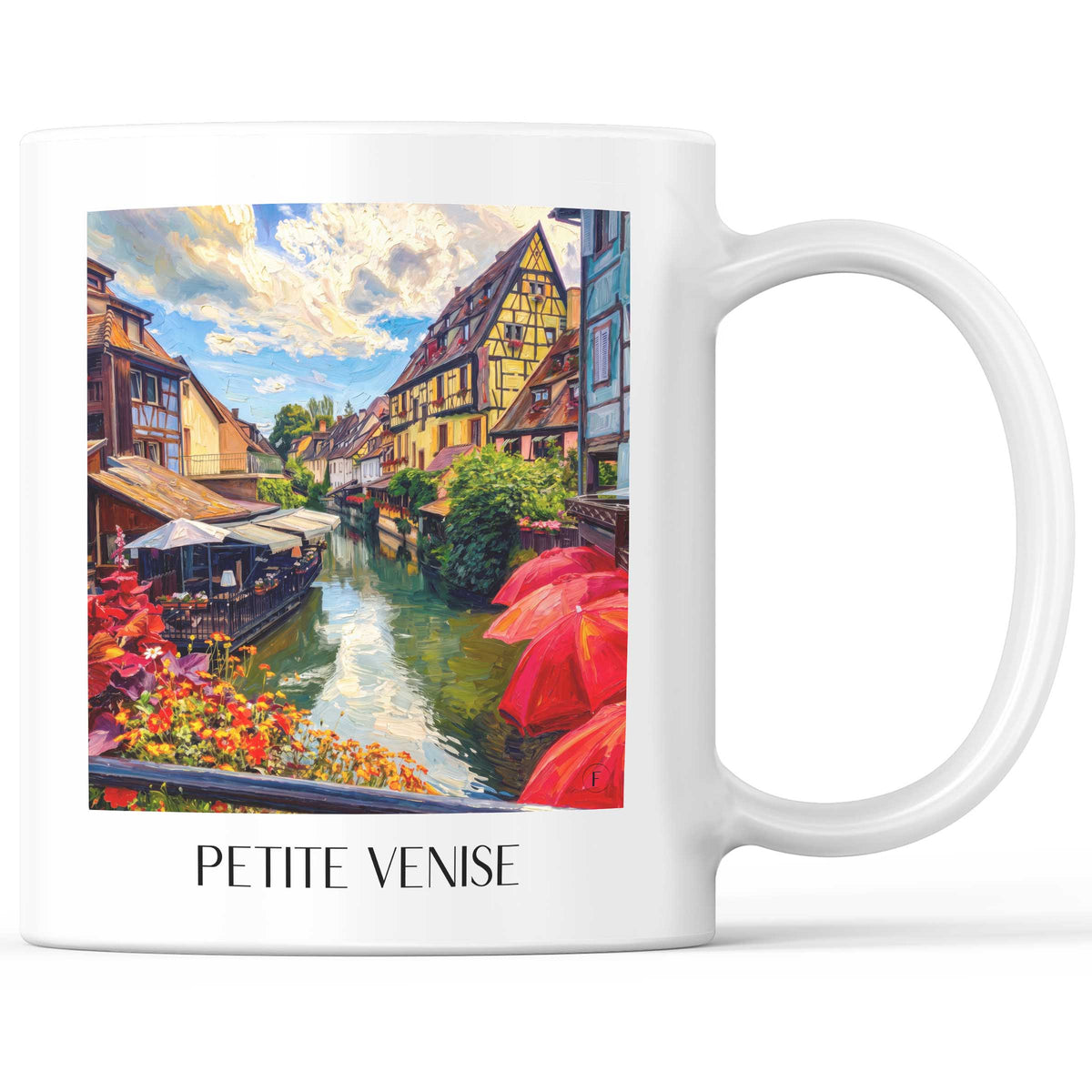 Petite Venise Kaffeebecher - Colmar - Frankreich Becher - Kaffeetasse im Ölgemälde Stil