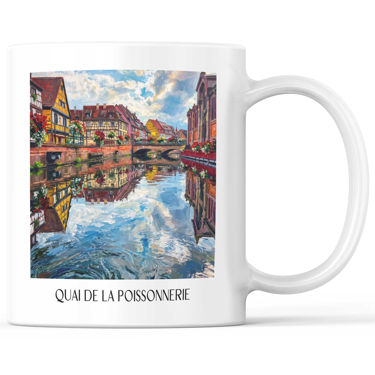 Quai de la Poissonnerie Kaffeebecher - Colmar - Frankreich Becher - Kaffeetasse im Ölgemälde Stil