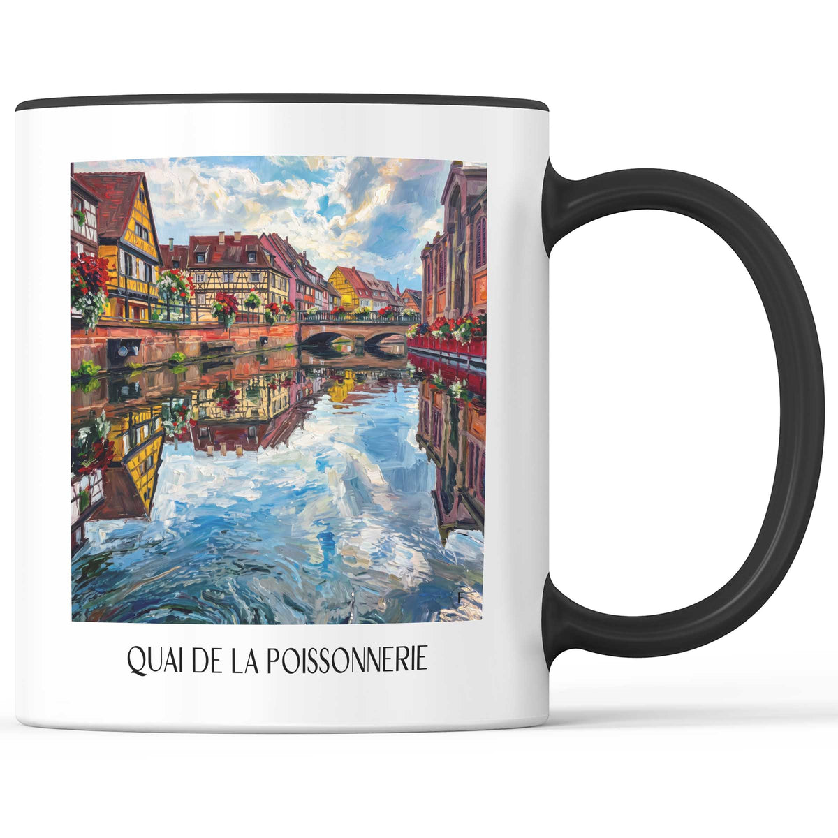 Quai de la Poissonnerie Kaffeebecher - Colmar - Frankreich Becher - Kaffeetasse im Ölgemälde Stil