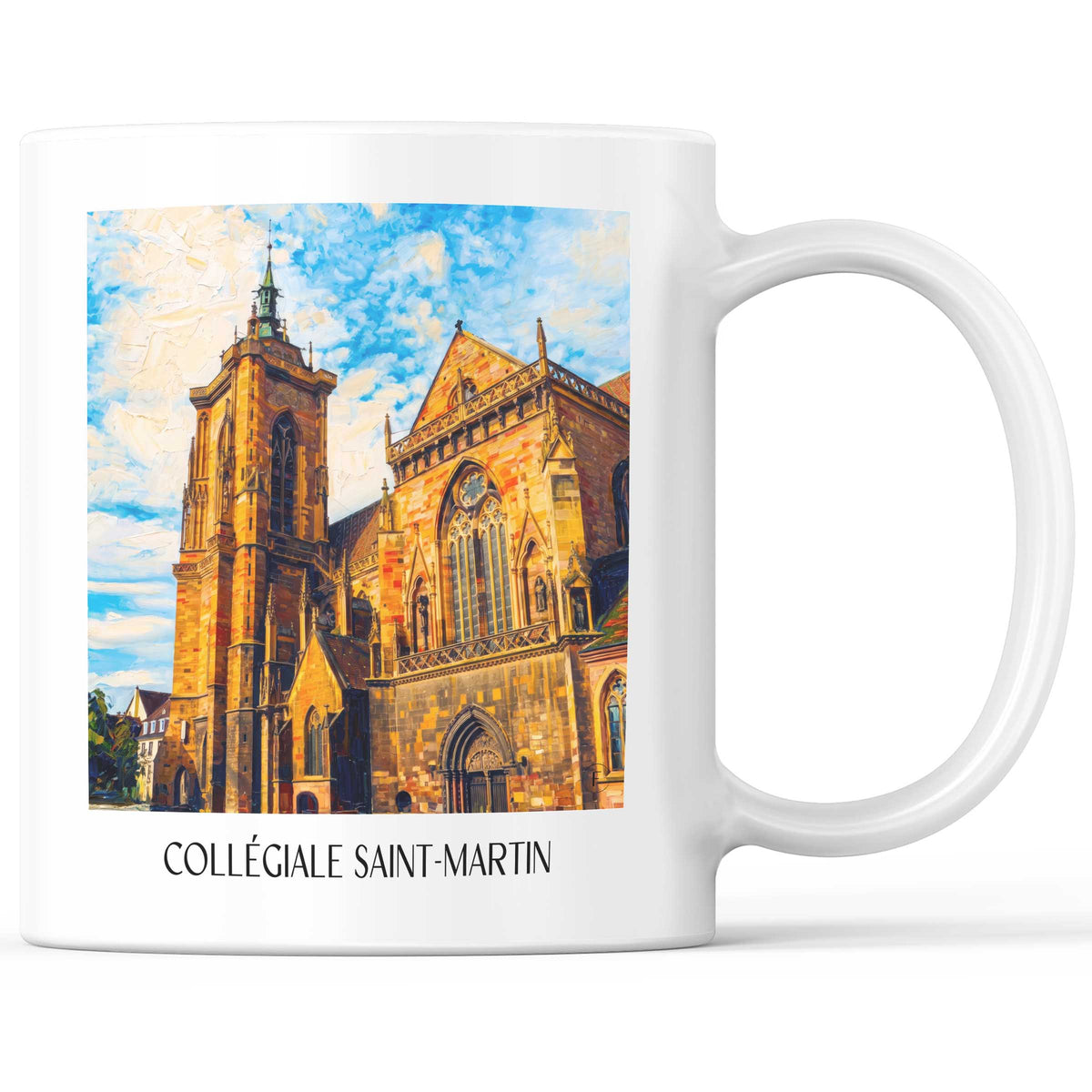 Collégiale Saint-Martin Kaffeebecher - Colmar - Frankreich Becher - Kaffeetasse im Ölgemälde Stil