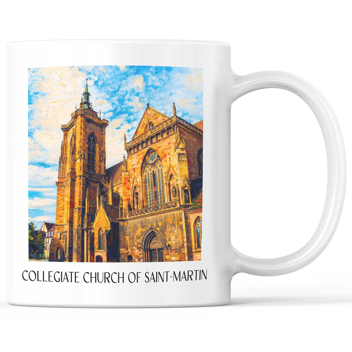 Collégiale Saint-Martin Kaffeebecher - Colmar - Frankreich Becher - Kaffeetasse im Ölgemälde Stil