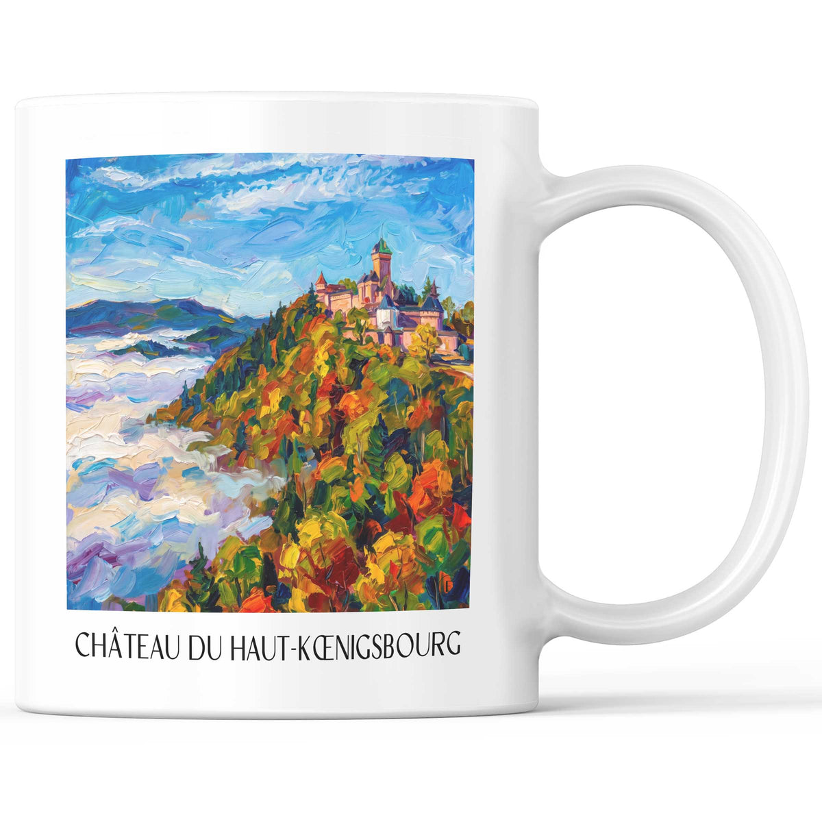 Château du Haut-Kœnigsbourg Kaffeebecher - Orschwiller - Frankreich Becher - Kaffeetasse im Ölgemälde Stil